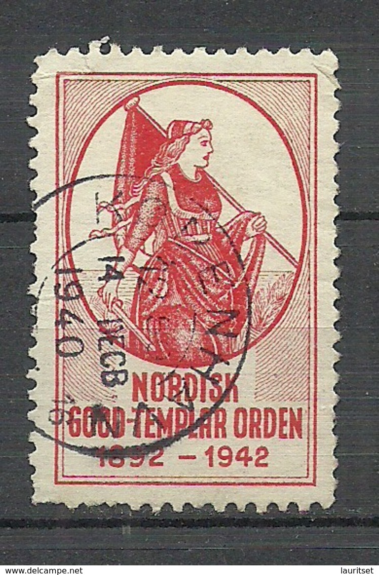 DENMARK 1942 Nordisk Good Templar Orden Temple Order Poster Stamp Vignette O - Vignetten (Erinnophilie)