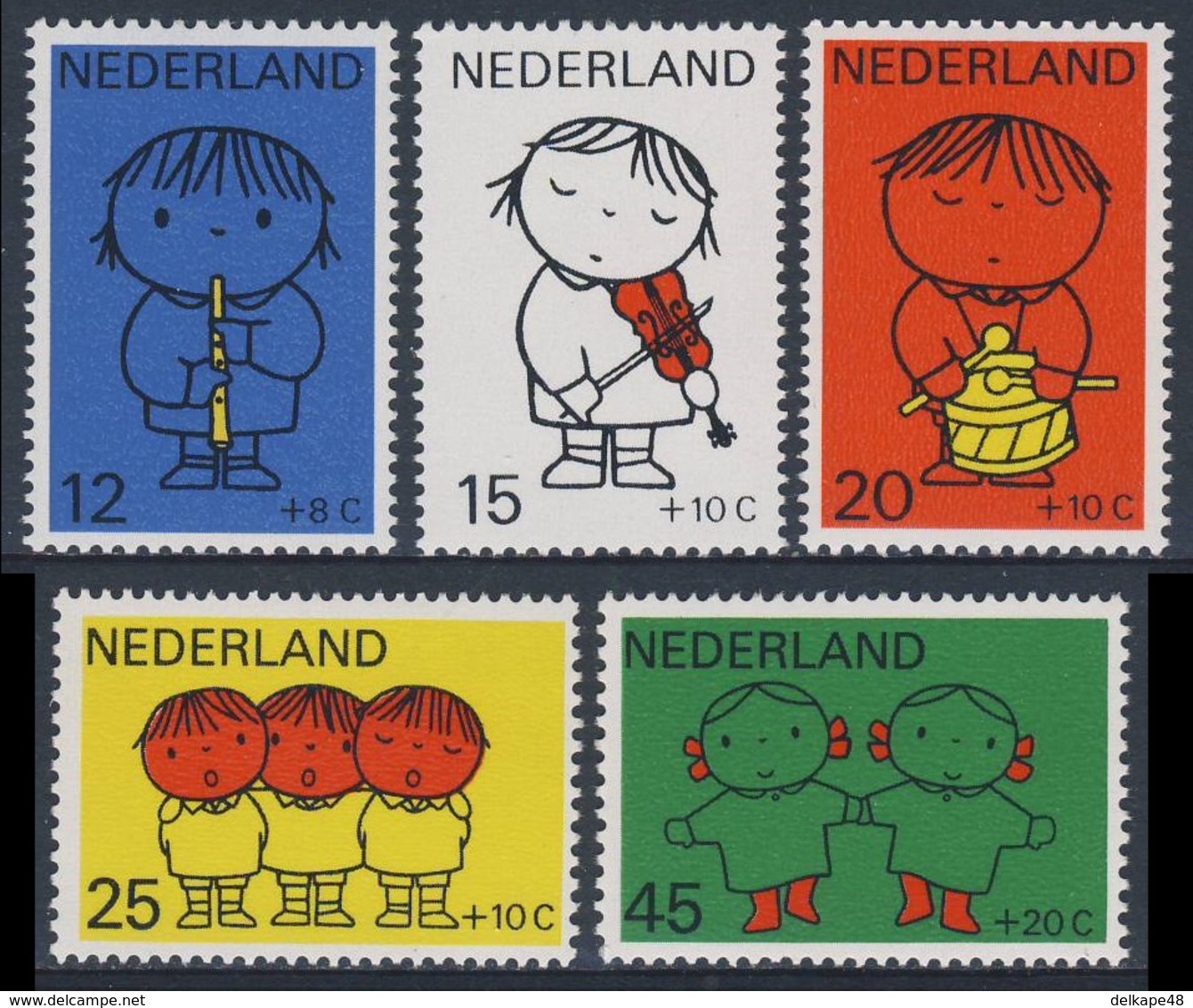 Nederland Netherlands Pays Bas 1969 Mi 928 /2  YT 900 /4 SG 1097 /1 ** Children + Music - Dick Bruna / Kinder + Musik - Muziek