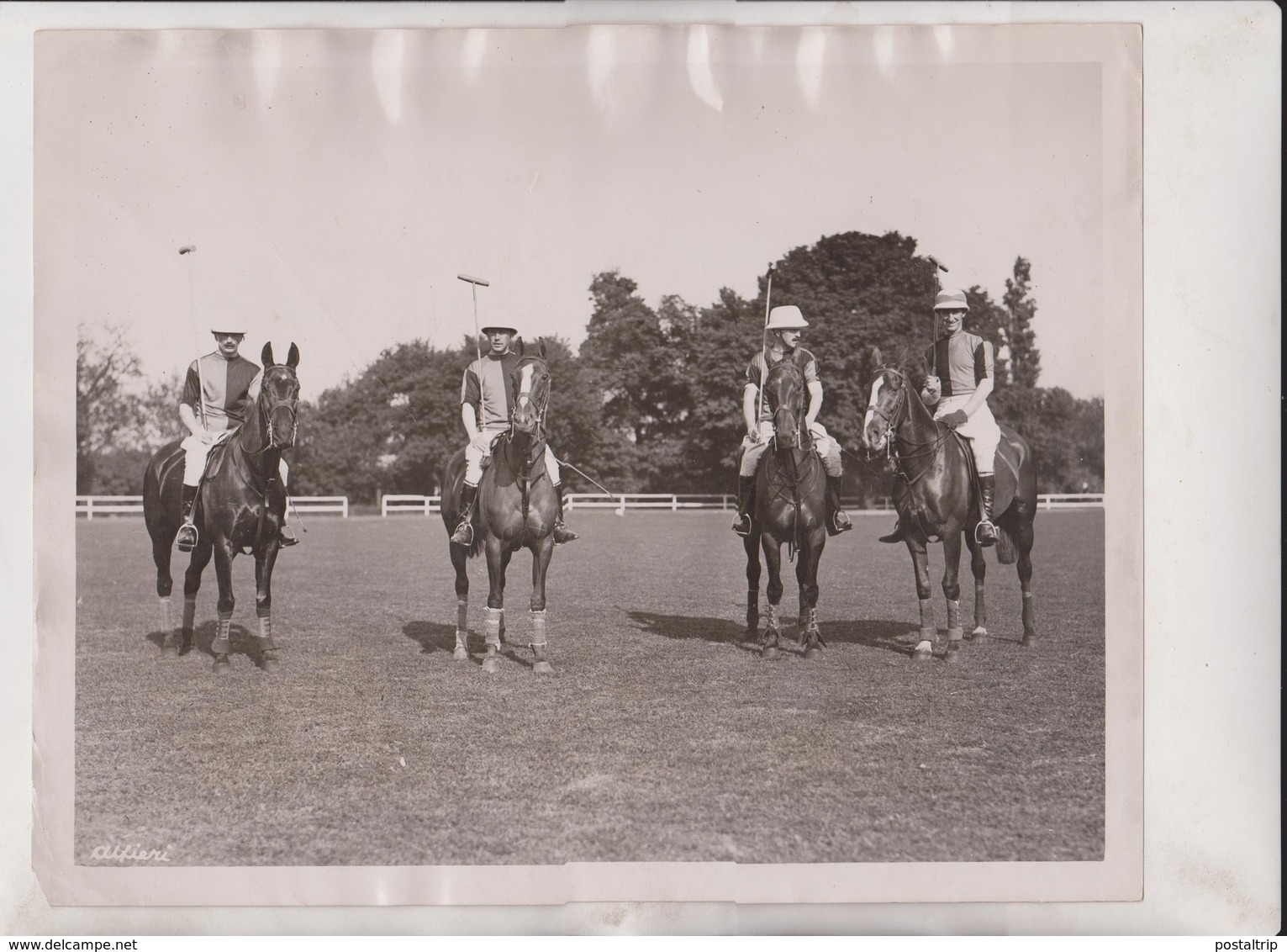 ENGLISH POLO TEAM HURLINGHAM LONDON TOMKINSON BINGHAM BARRATT CAPT CHEAPE  +- 25*20CM Fonds Victor FORBIN (1864-1947) - Deportes