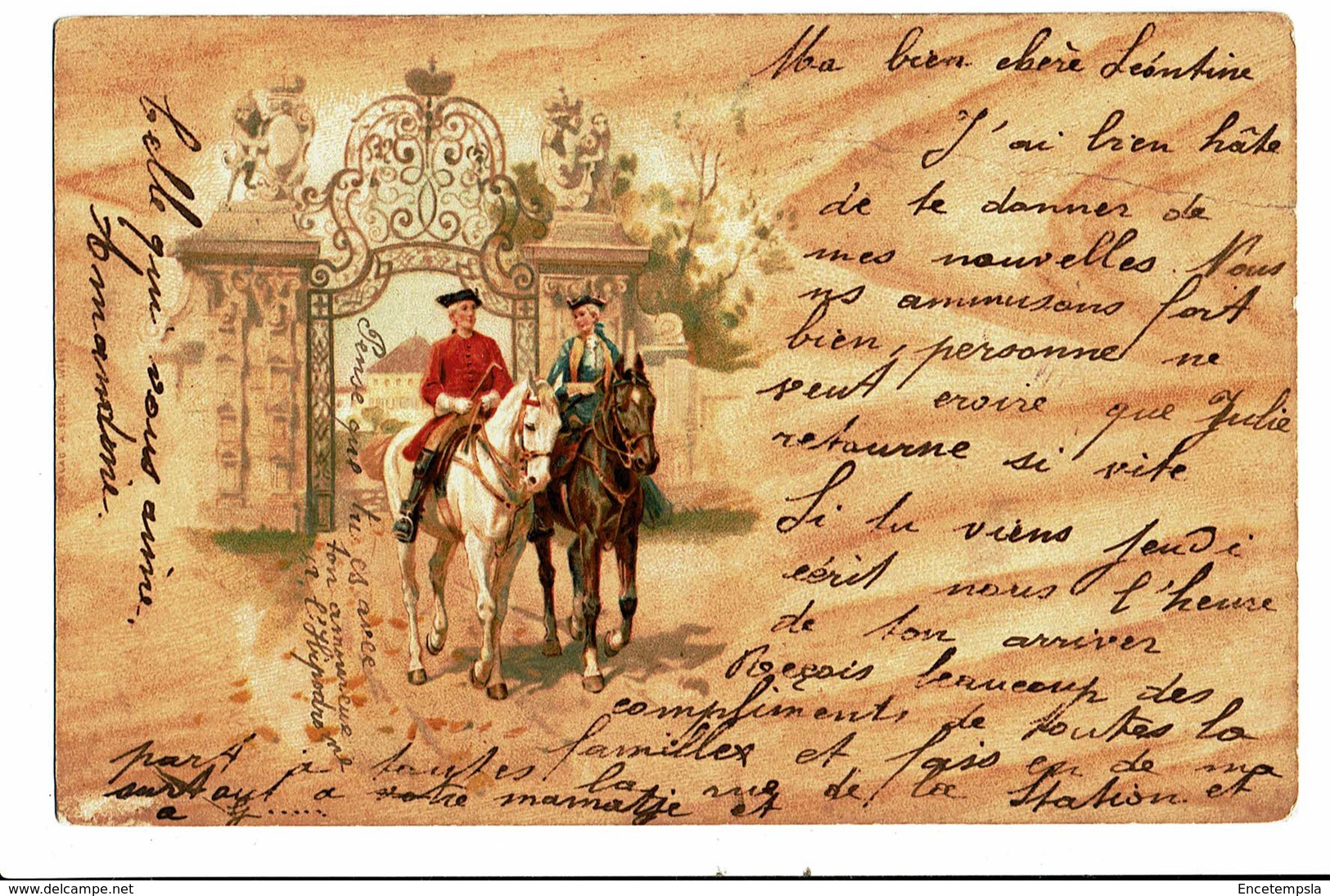 CPA - Carte Postale-Belgique Un Couple à Cheval 1900 VM4686 - Couples