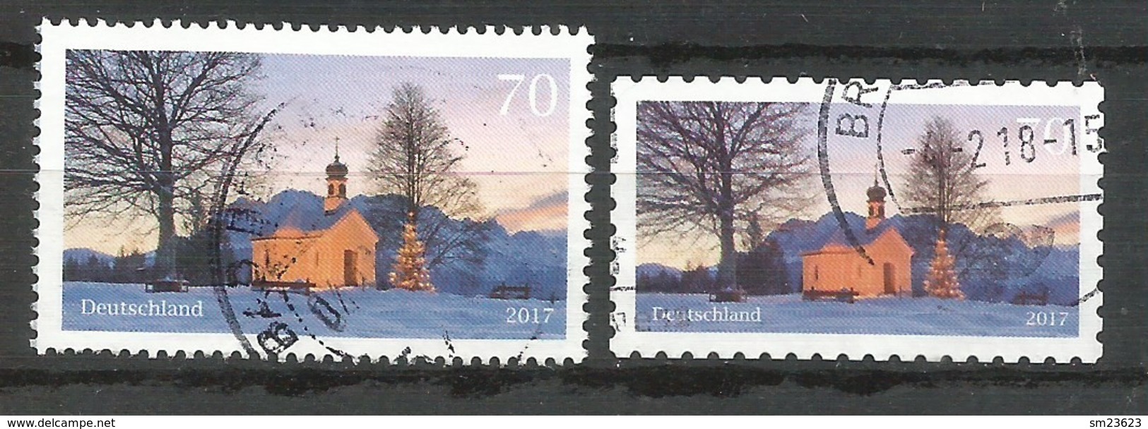 BRD 2017  Mi.Nr. 3344 + 3346 , Kirche In Winterlandschaft - Gestempelt / Fine Used / (o) - Gebraucht