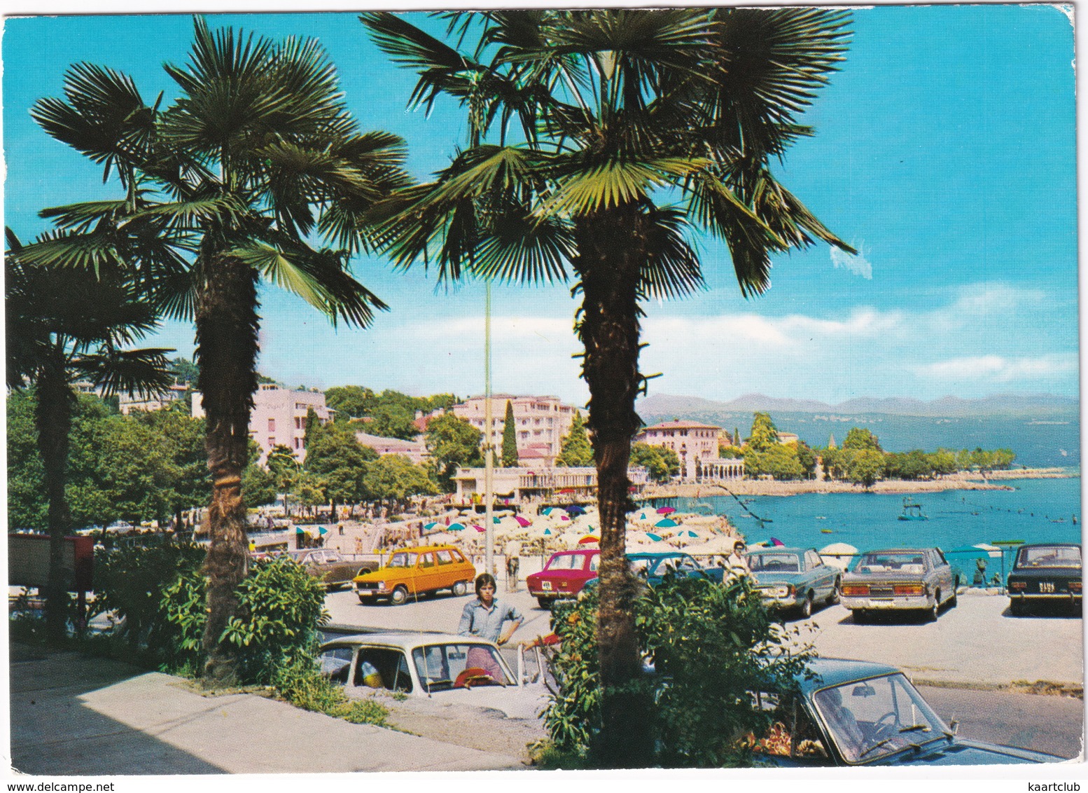 Opatija: DATSUN CEDRIC 230, FORD TAUNUS P5, FIAT 124, 128, RENAULT 6 - (Croatia, YU.) - Toerisme