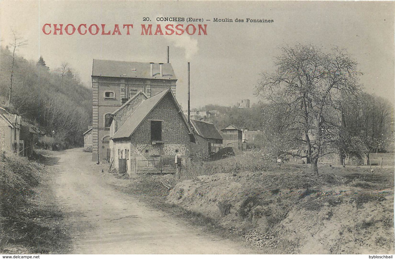 CPA 27 Eure Conches-en-Ouche Moulin Des Fontaines Publicité Chocolat Masson - Conches-en-Ouche