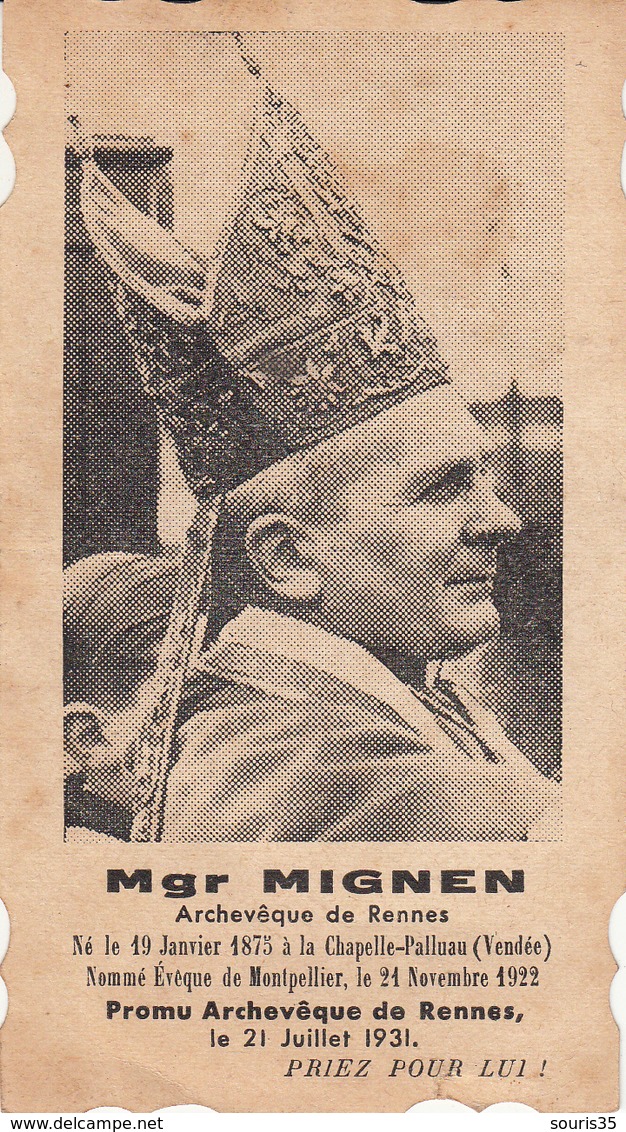 35 - Image Religieuse ST GAETAN Verso Mgr MIGNEN Archevêque De Rennes 1931 - Images Religieuses