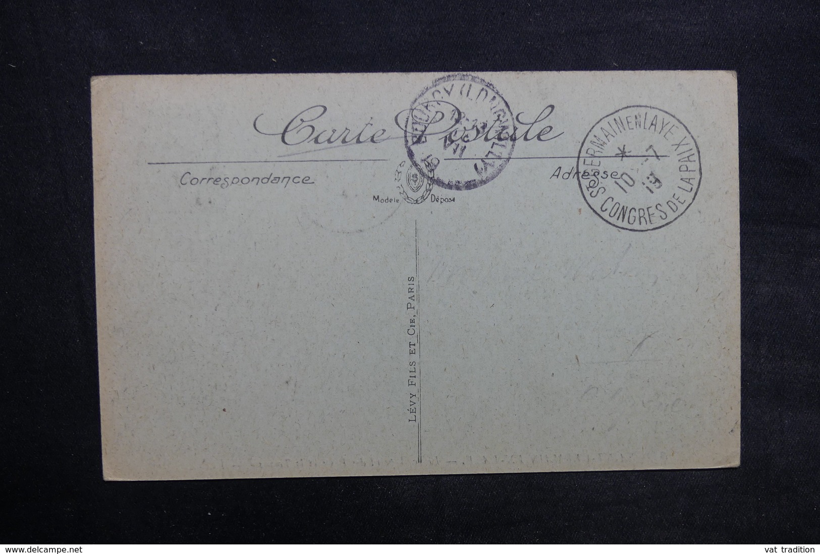 FRANCE - Oblitération Congrès De La Paix De St Germain En Laye Sur Carte Postale En 1919 - L 35127 - 1877-1920: Période Semi Moderne