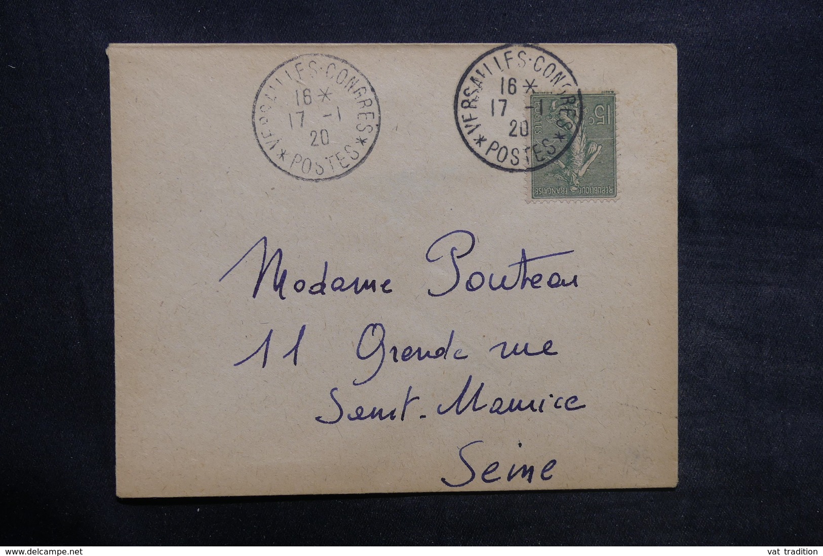 FRANCE - Oblitération " Versailles Congrès " En 1920 Sur Enveloppe - L 35131 - 1877-1920: Période Semi Moderne