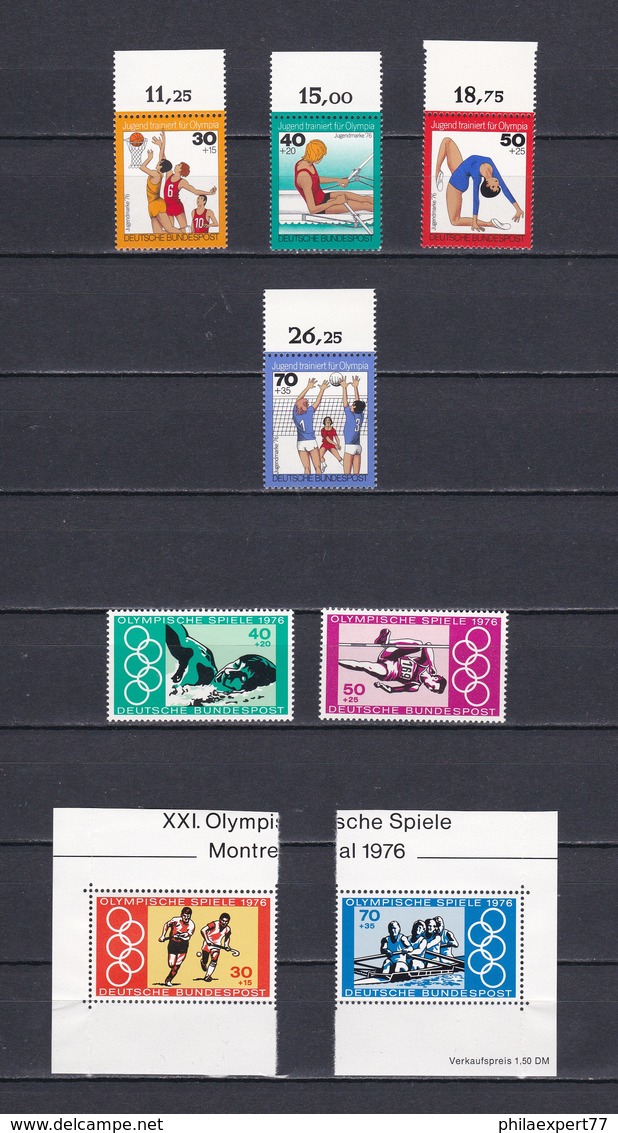 BRD - 1976 - Sammlung - Ecken - Rand - Postfrisch - 42 Euro - Ungebraucht