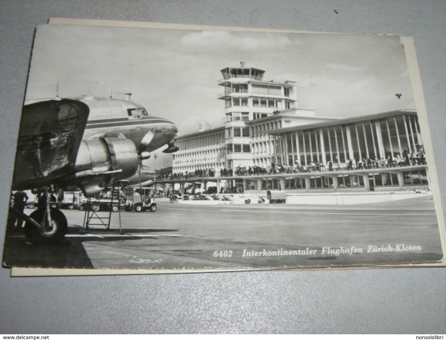 CARTOLINA INTERKONTINENTALER FLUGHAFEN ZURICH KLOTEN 1955 - Poste & Postini