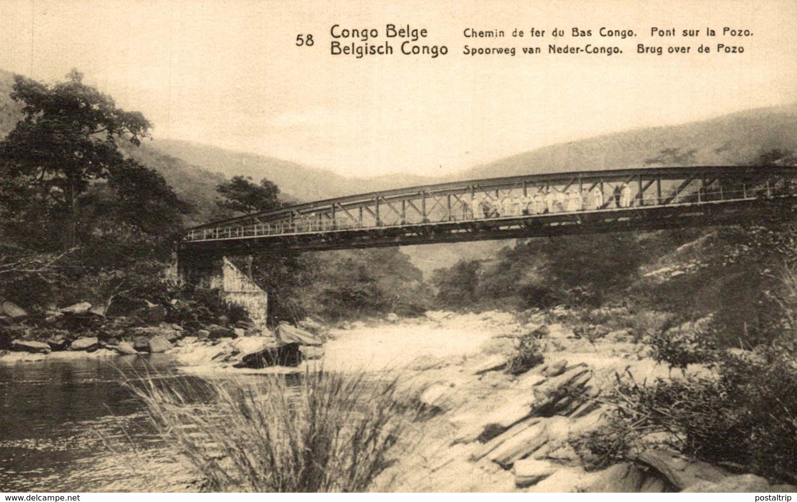 CONGO BELGE - CHEMIN DE FER DU BAS CONGO PONT SUR LA POZO - Congo Belga