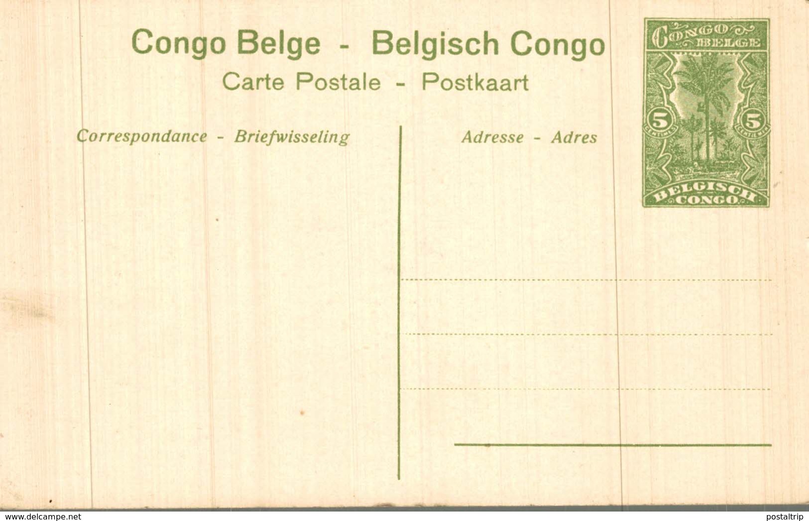 CONGO BELGE Pirogues Sur L'uele - Entier Postal Vert - Congo Belga