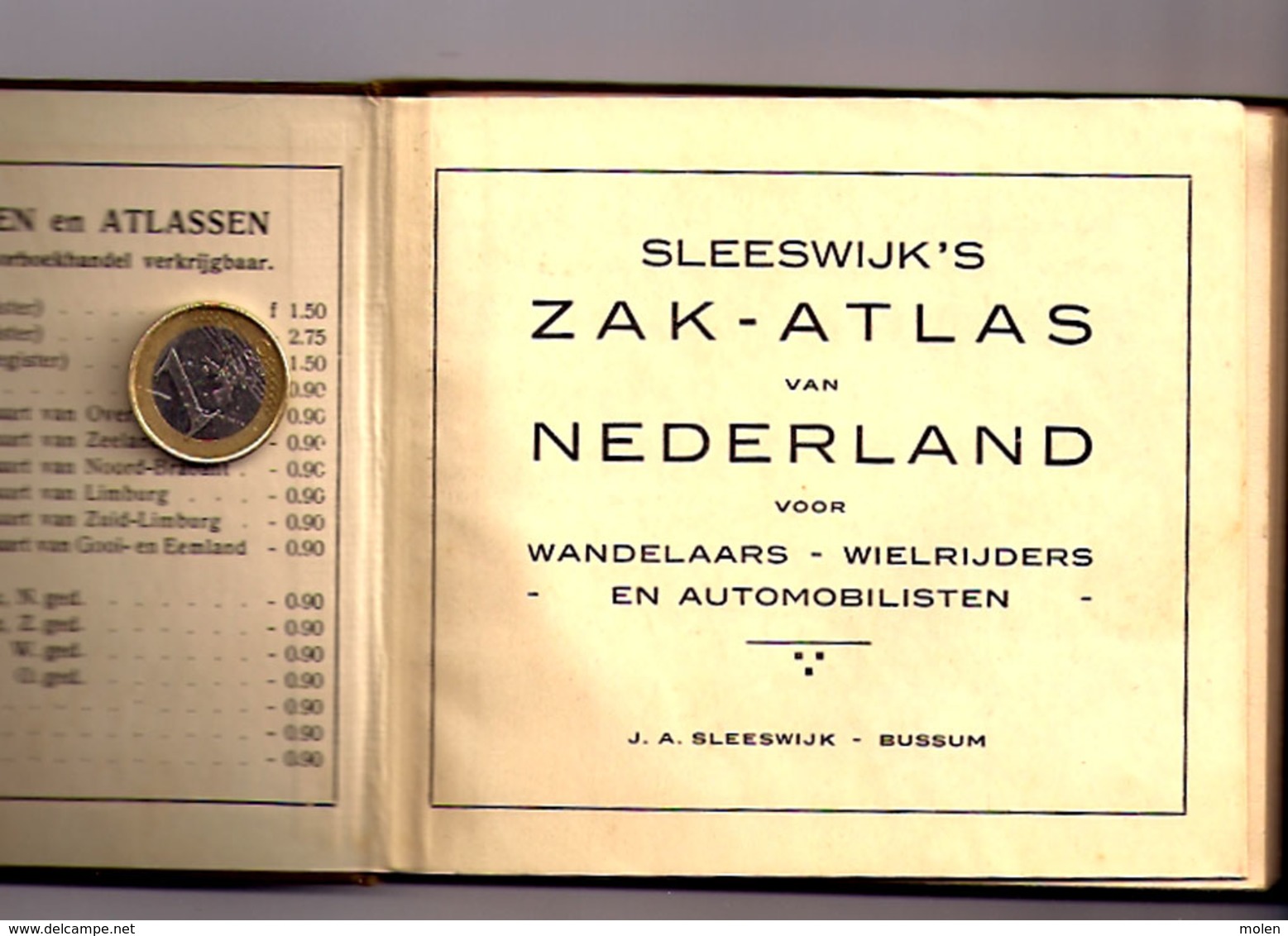 SLEESWIJK ‘S ZAK-ATLAS Van NEDERLAND Voor WANDELAARS WIELRIJDERS En AUTO FIETSER Ca1933 Geschiedenis BUSSUM FIETSEN Z327 - Oud