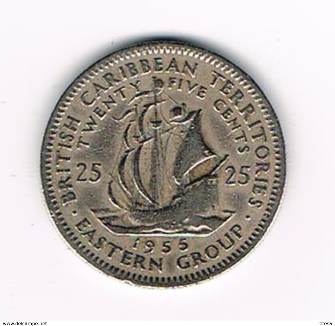 //  EAST  CARIBBEAN  TERRITORIES   25 CENTS  1955 - Colonies