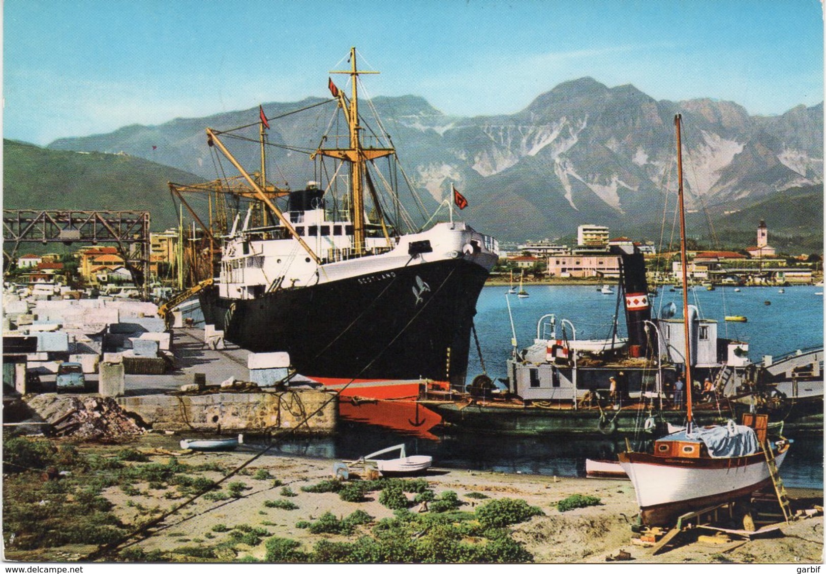 Marina Di Carrara - Porto E Sfondo Alpi Apuane - Fg Vg - Carrara