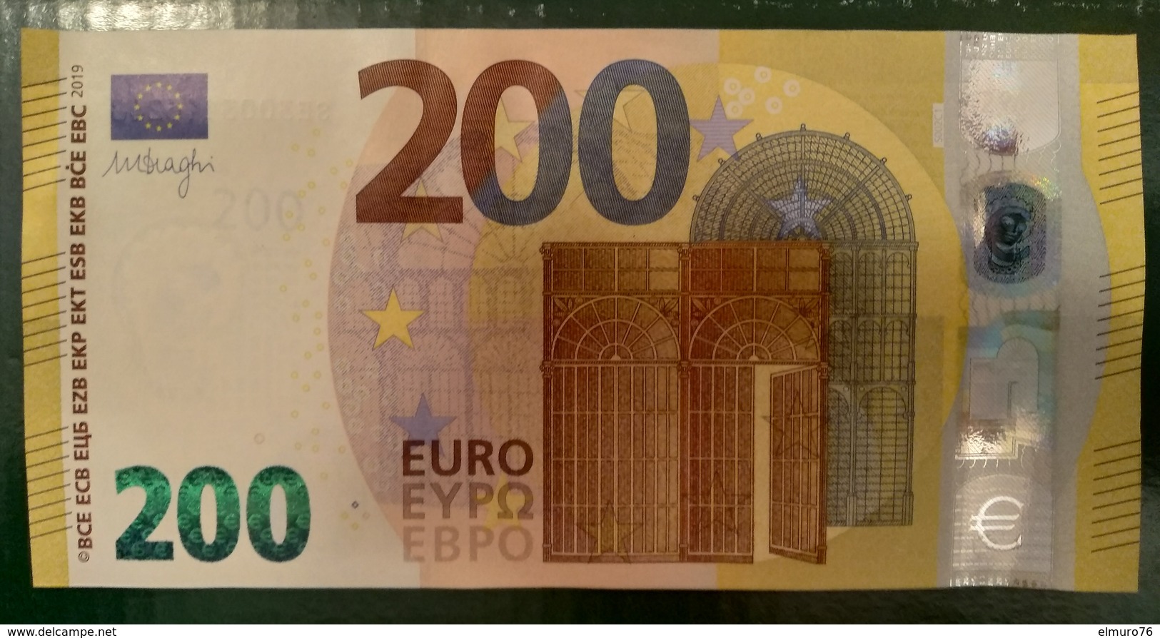 200 EURO S002C1 Italy Serie SE Ch00 Draghi Perfect UNC - 200 Euro