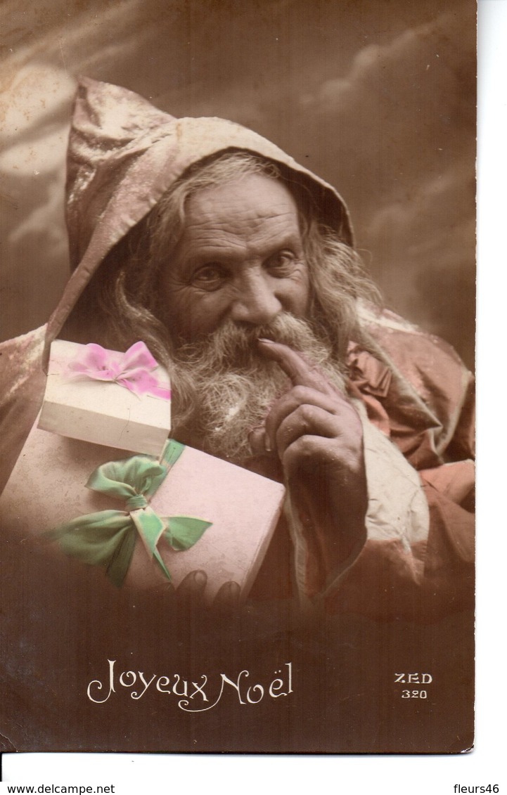 Vraie Photo Colorisée : Très Beau  Père Noël - Santa Claus