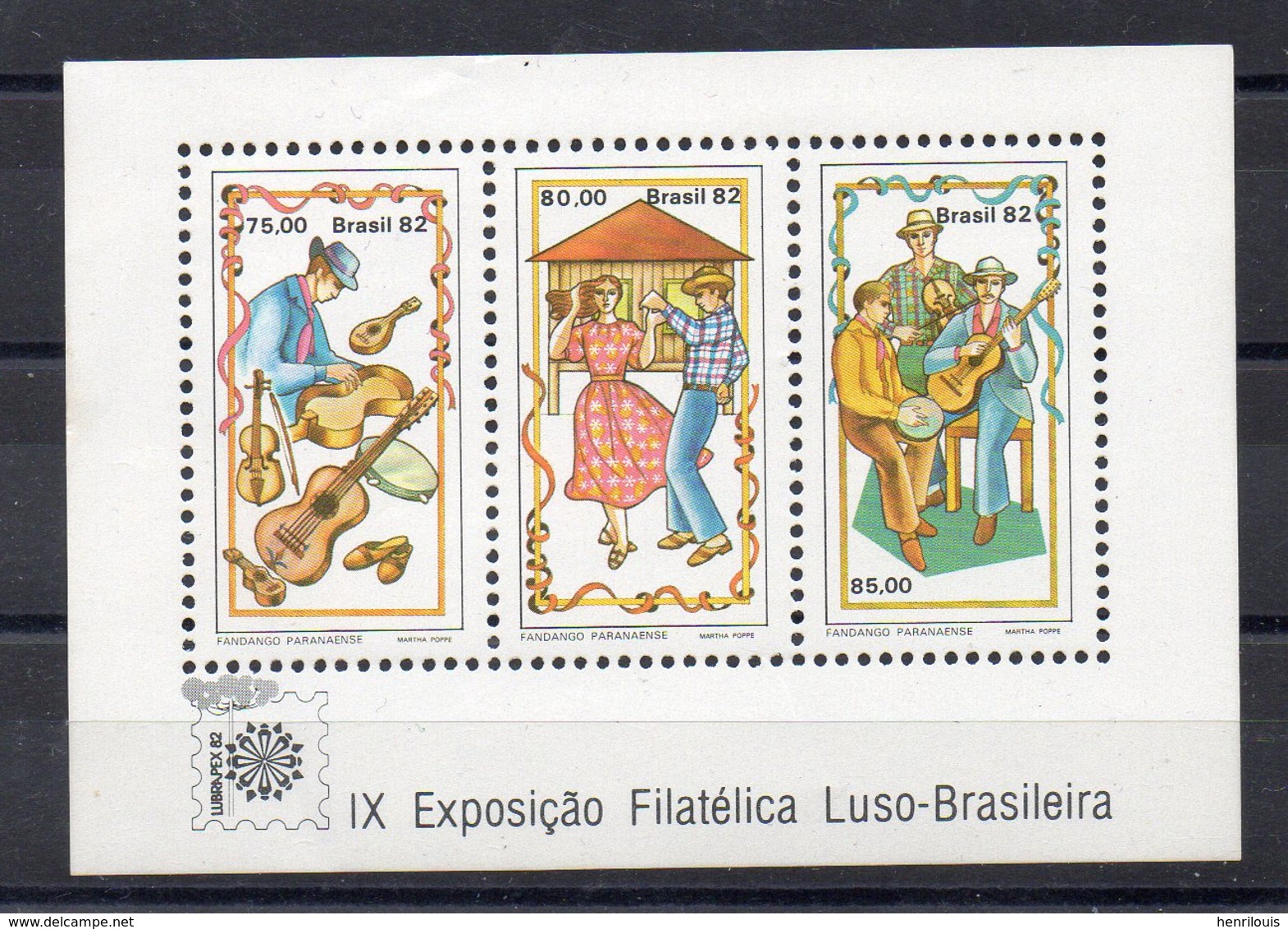 SAINT MARIN   Timbres Neufs ** De 1982  ( Ref 571 ) Musique - Expo Lubrapex - Blocs-feuillets