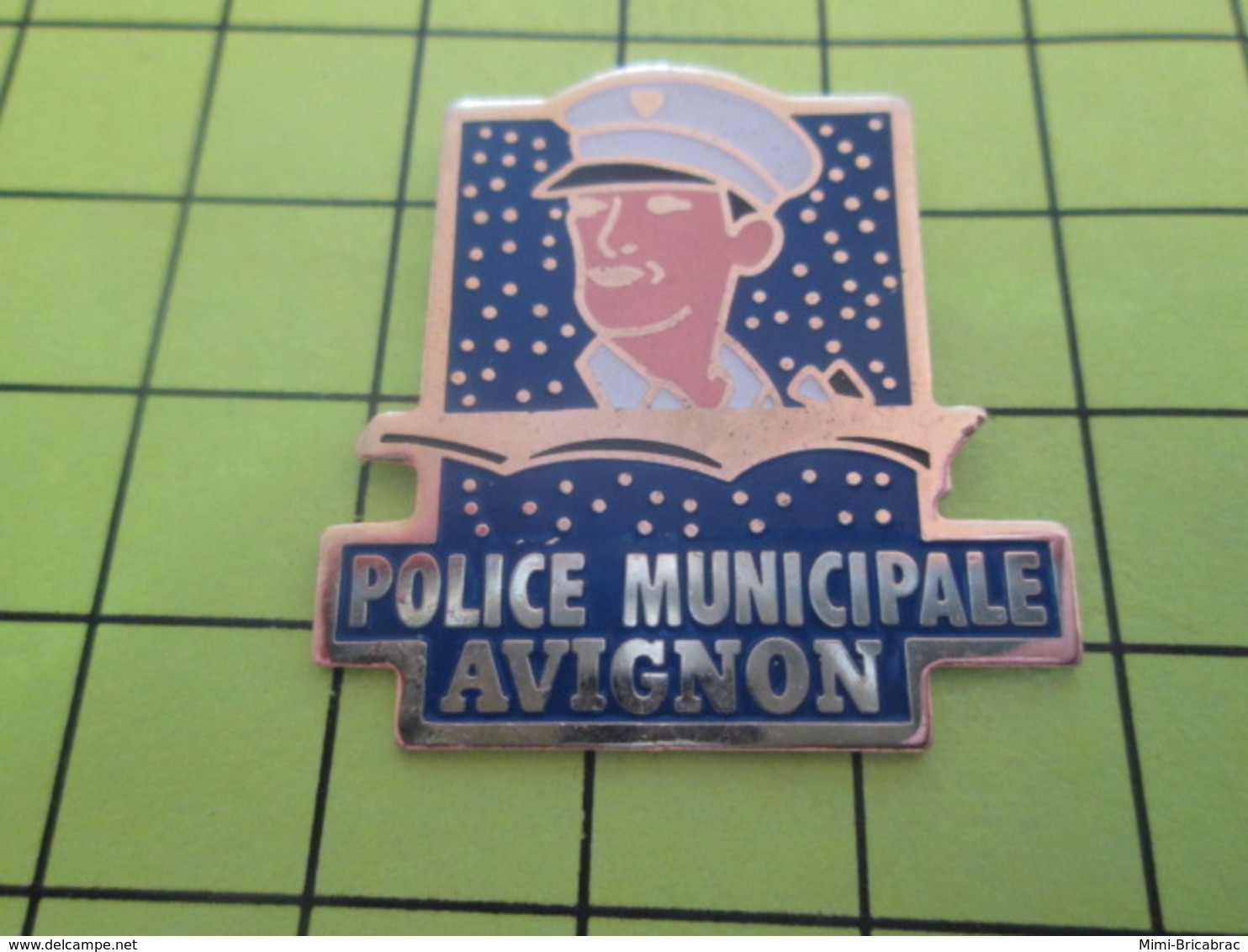 710d Pins Pin's / Rare & Belle Qualité THEME POLICE / POLICE MUNICIPALE D'AVIGNON Putain De Ciel étoilé ! ça Fait Mal à - Police