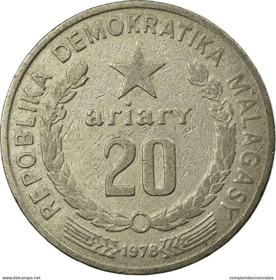 Monnaie, Madagascar, 20 Francs, 4 Ariary, 1978, Paris, TTB, Aluminum-Bronze - Madagascar