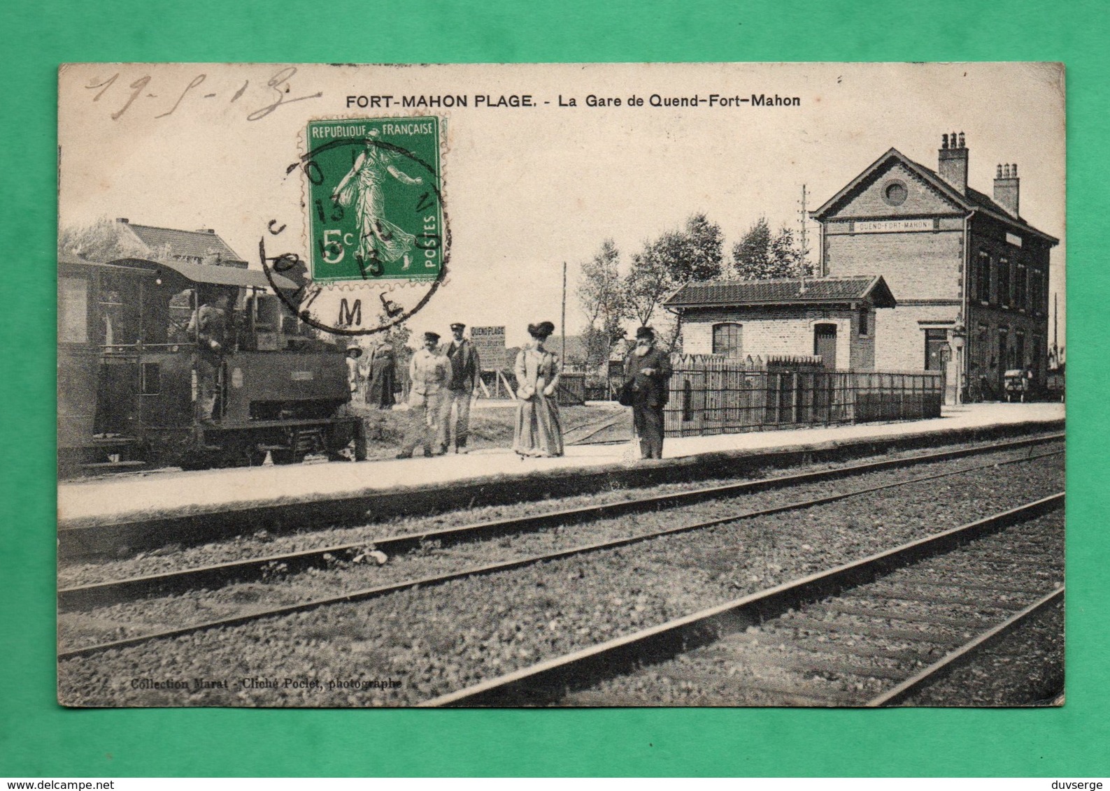 80 Somme Quend Gare De Fort Mahon Plage Avec Train Chemin De Fer - Quend