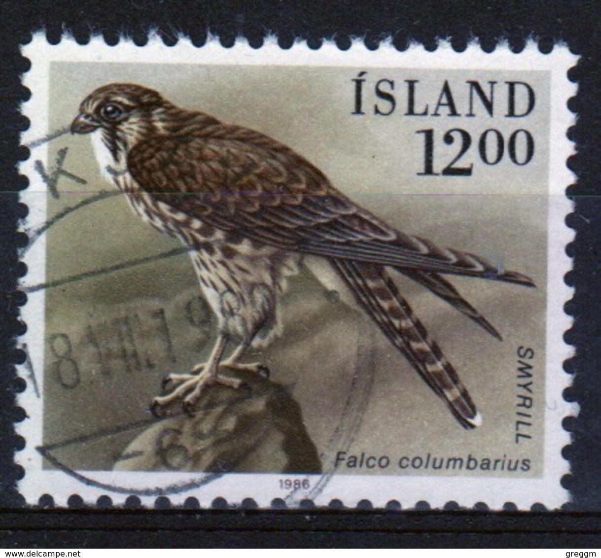 Iceland 1986 Single 12k Stamp From The Bird Set. - Gebruikt