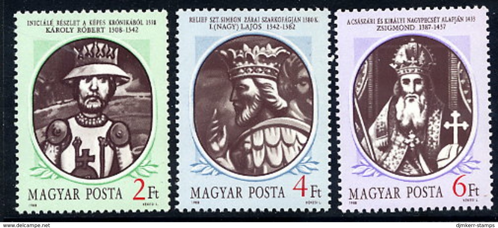 HUNGARY 1988 Hungarian Kings II MNH / **.  Michel 3956-58 - Unused Stamps