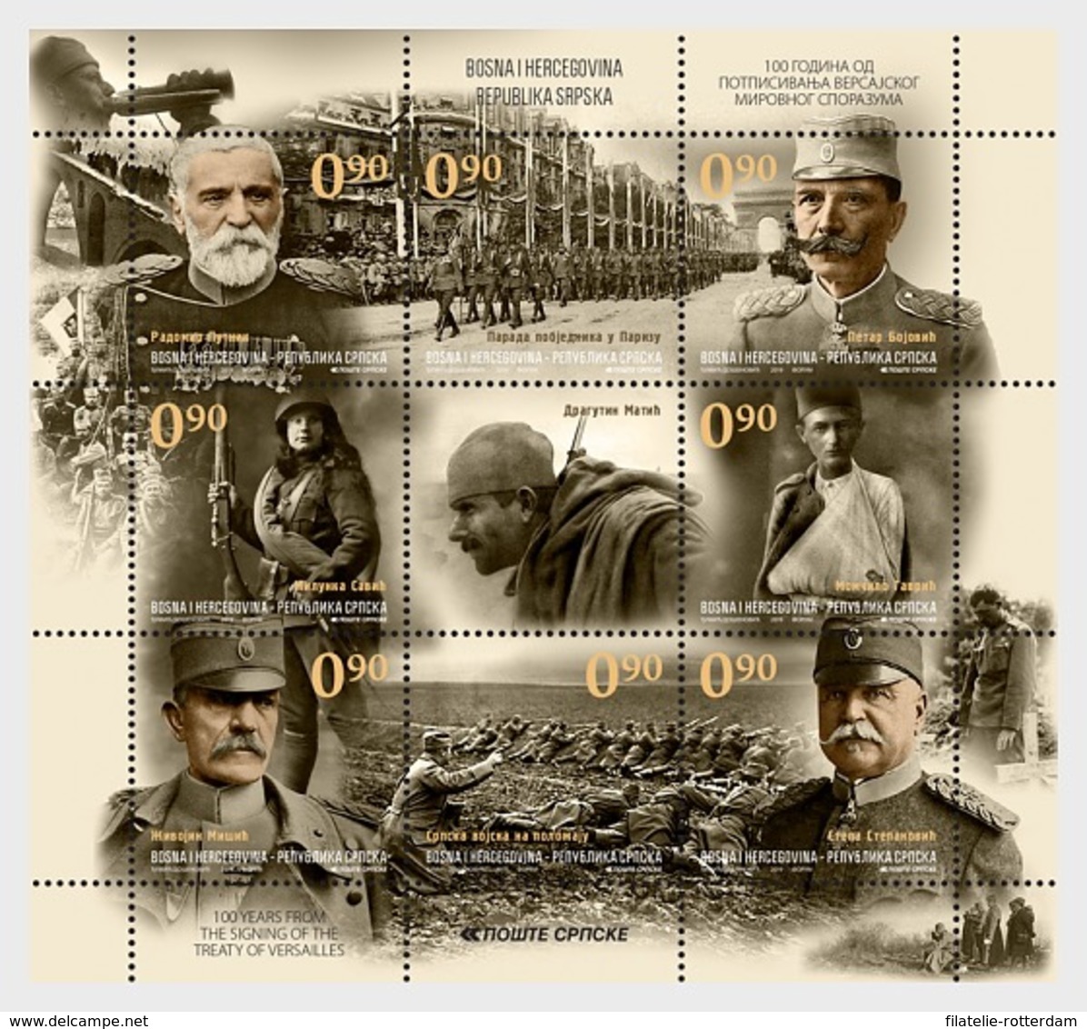 Bosnië-Herzegovina / Bosnia - Postfris/MNH - Sheet 100 Jaar Verdrag Van Versailles 2019 - Bosnië En Herzegovina