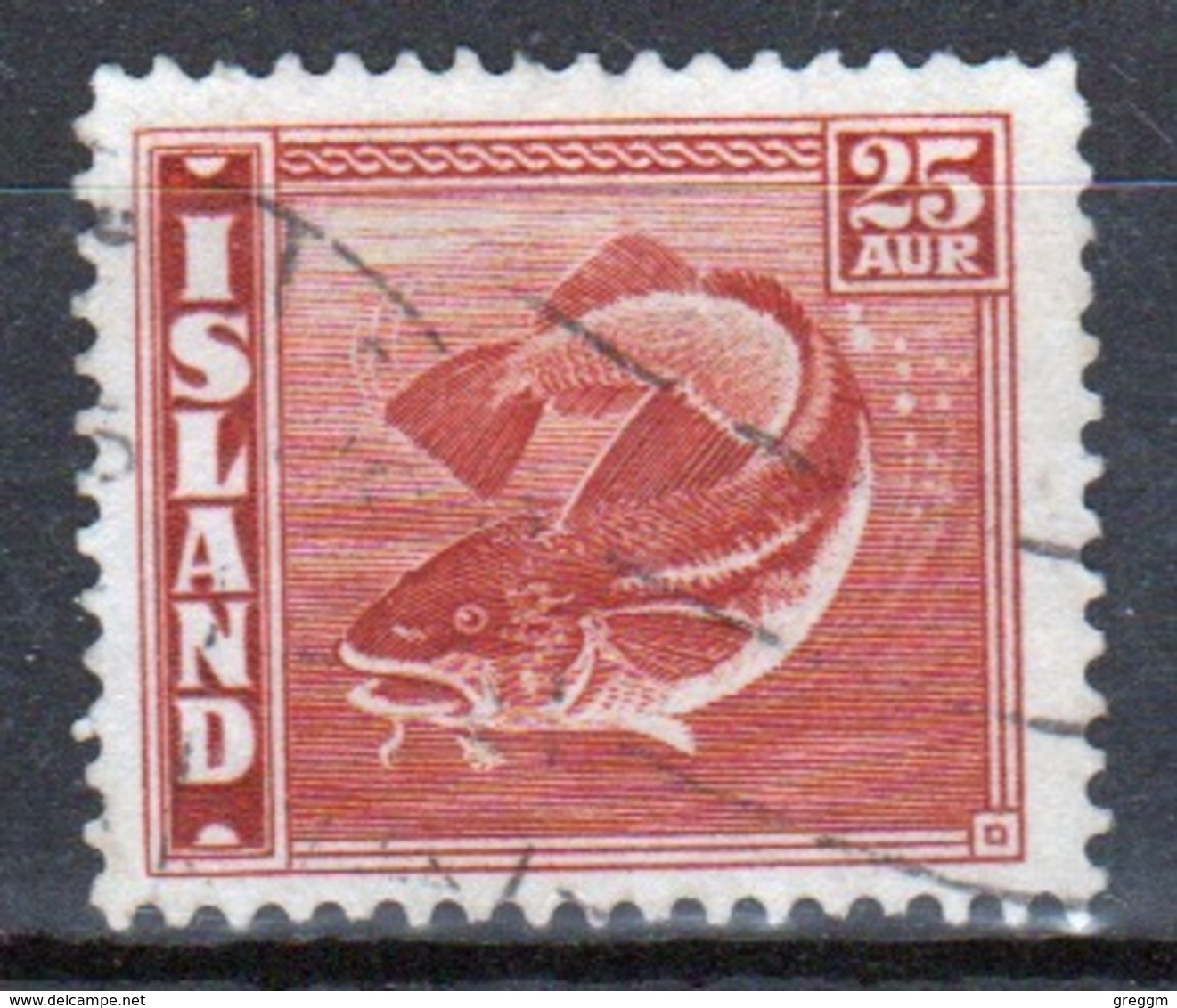 Iceland 1939 Single 25a Stamp From The Atlantic Cod Set. - Used Stamps