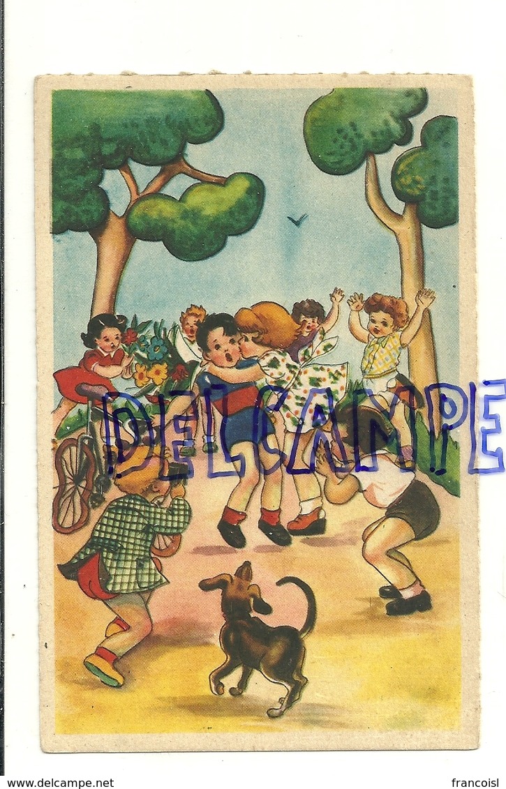 Groupe D'enfants, Cycliste, Vélo Cassé, Fleurs. M.D. Paris - Zonder Classificatie