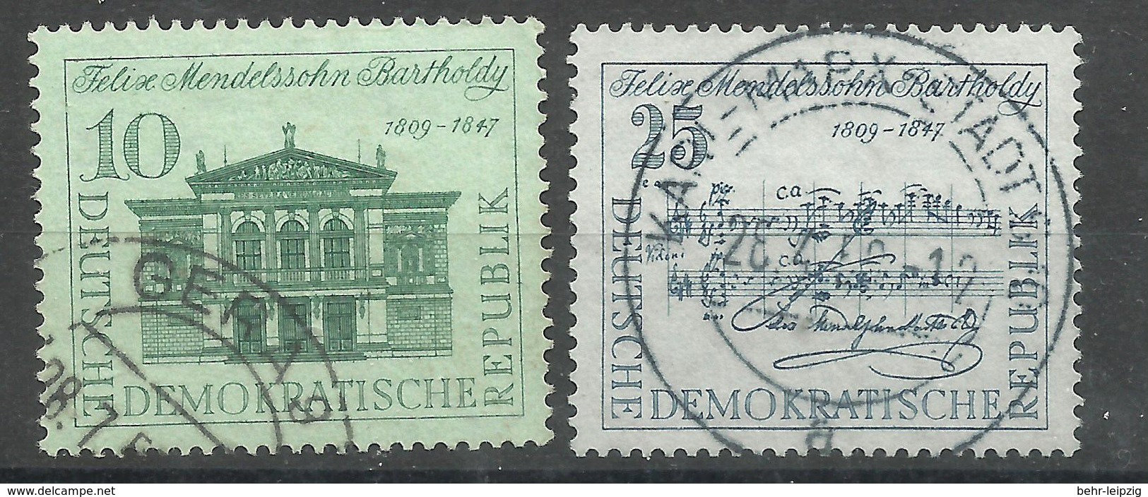 DDR 676-677 "150. Geb.-Tag Von Felix Mendelssohn Bartholdi, Satz Kpl."  Gestempelt.Mi 7,00 - Used Stamps