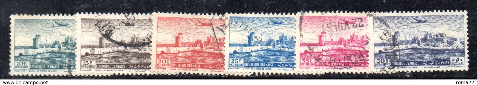 APR1876 - LIBANO 1951 , Posta Aerea Serie Yvert N. 66/71  Usata (2380A) - Libano