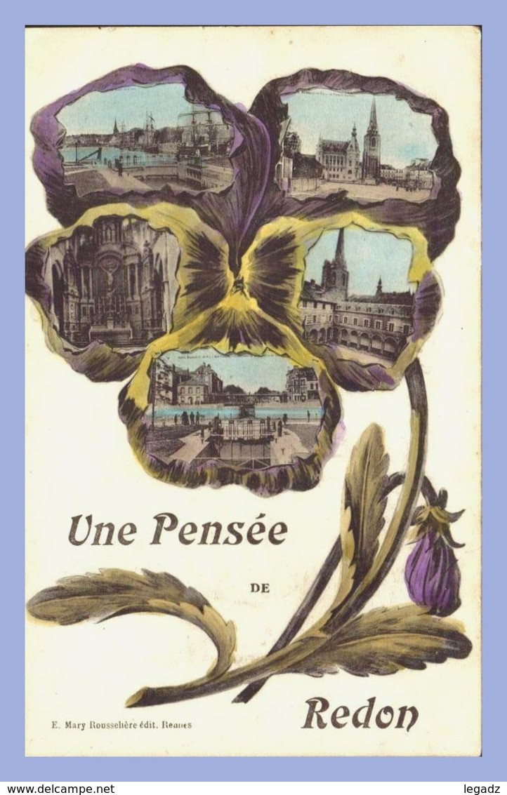 CPA Couleurs - Redon (35) - Une Pensée De Redon - Redon