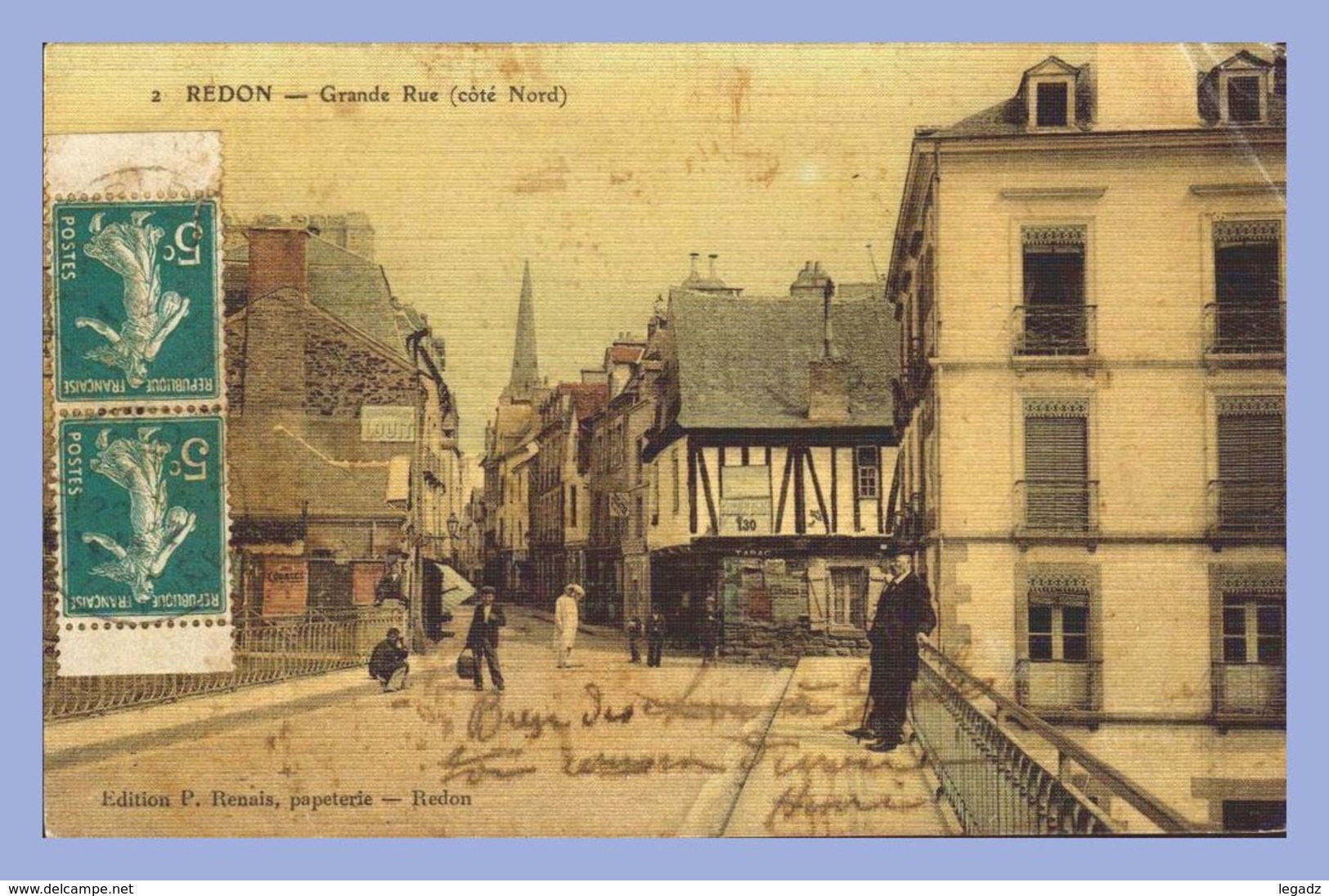 CPA Couleurs - Redon (35) - 4. Grande Rue Coté Nord - Redon