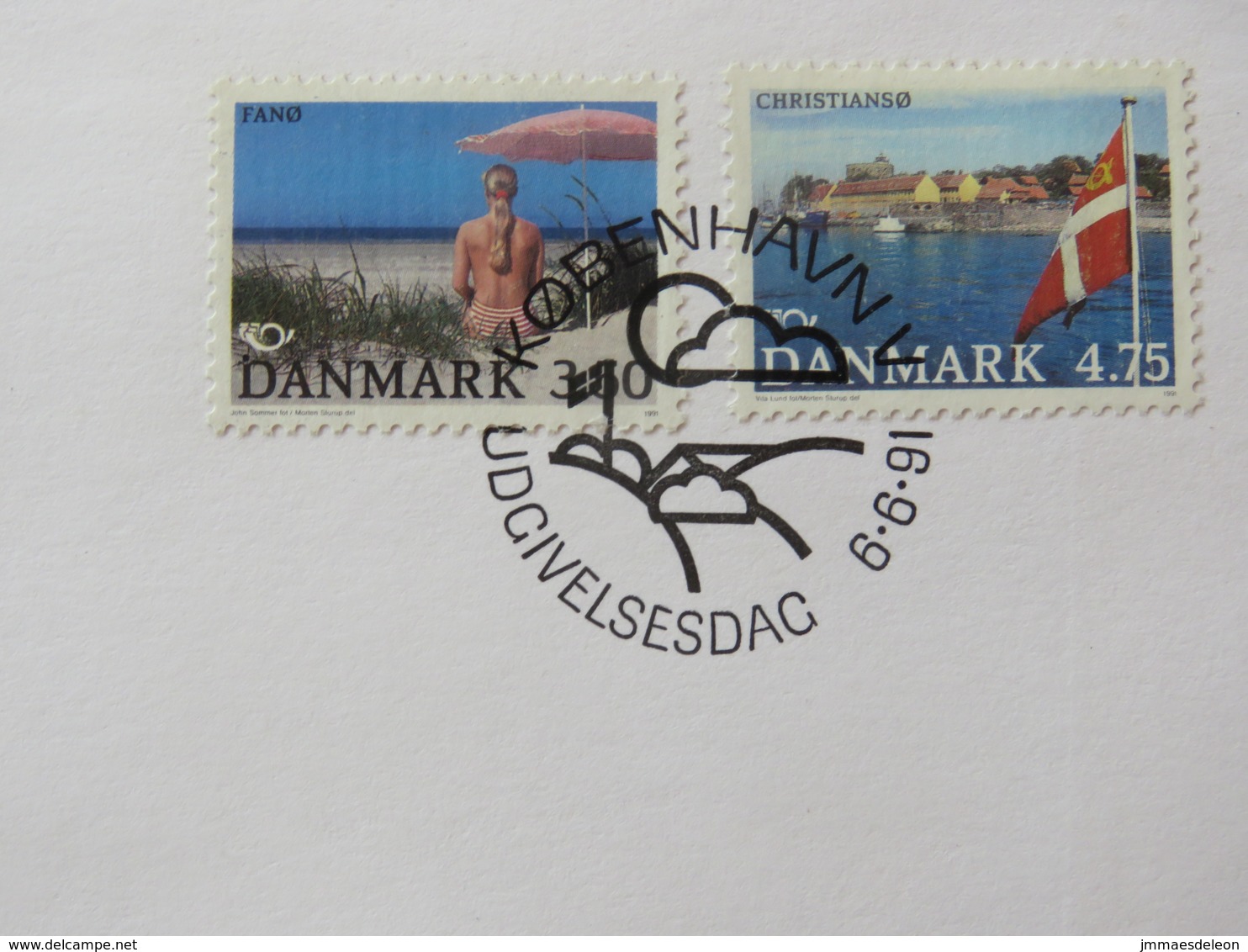 Denmark 1991 FDC Cover - Landscape Coast Nude Woman Flag - Storia Postale