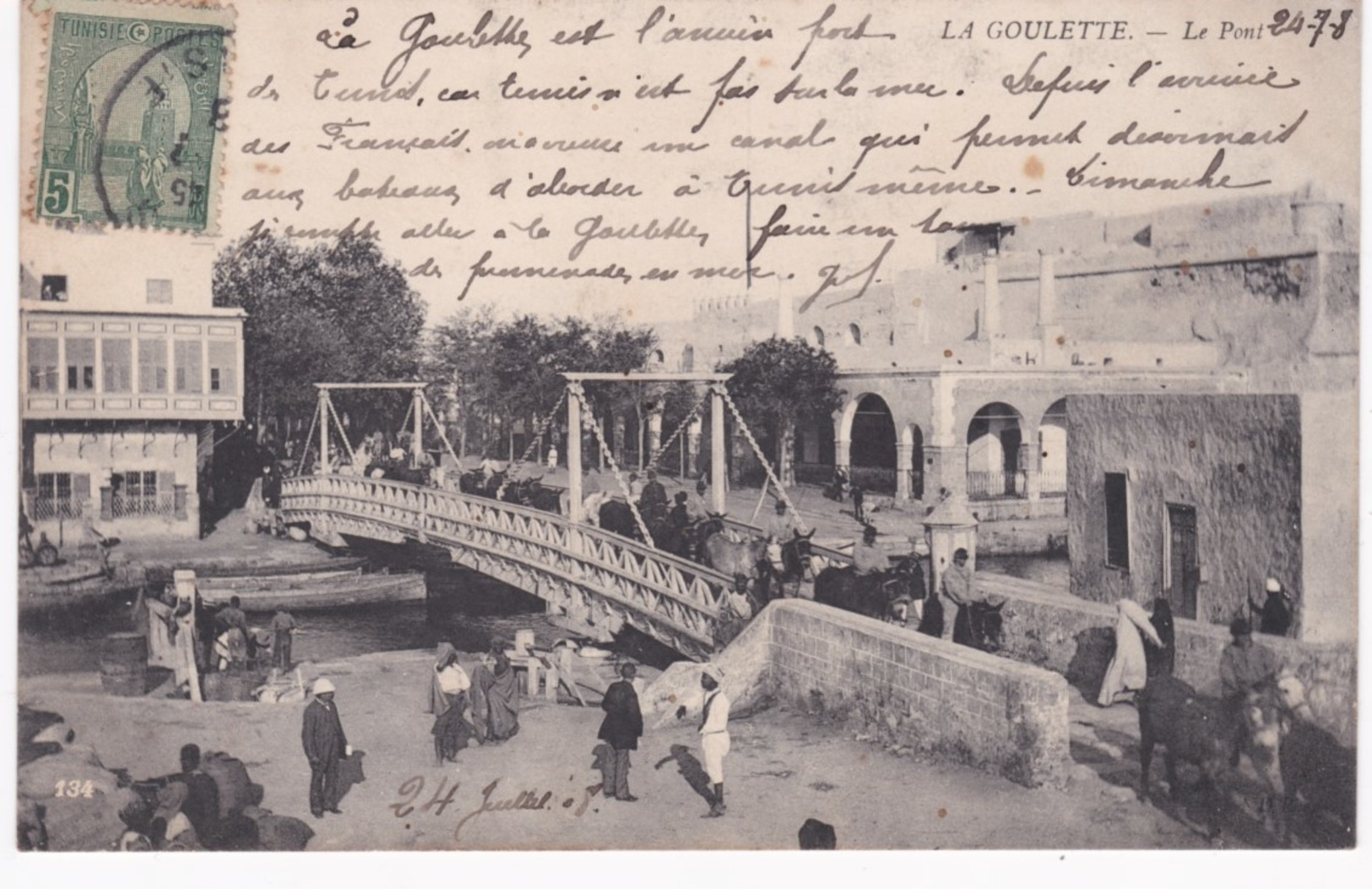 Tunisie -  LA GOULETTE - Le Pont - 1908 - Tunisie