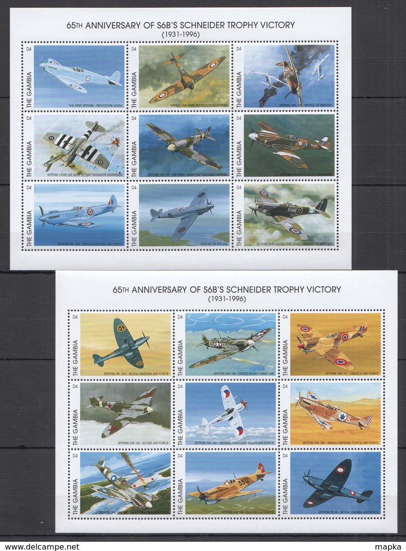 V744 GAMBIA TRANSPORT AVIATION 65TH ANNIVERSARY SCHNEIDER TROPHY VICTORY !!! 2KB MNH - Vliegtuigen