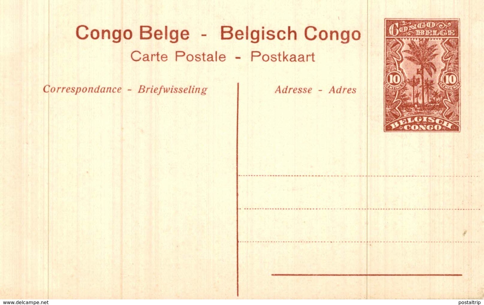 Entier Postal Congo Belge Types Bangala () Angles Coupés - Congo Belga