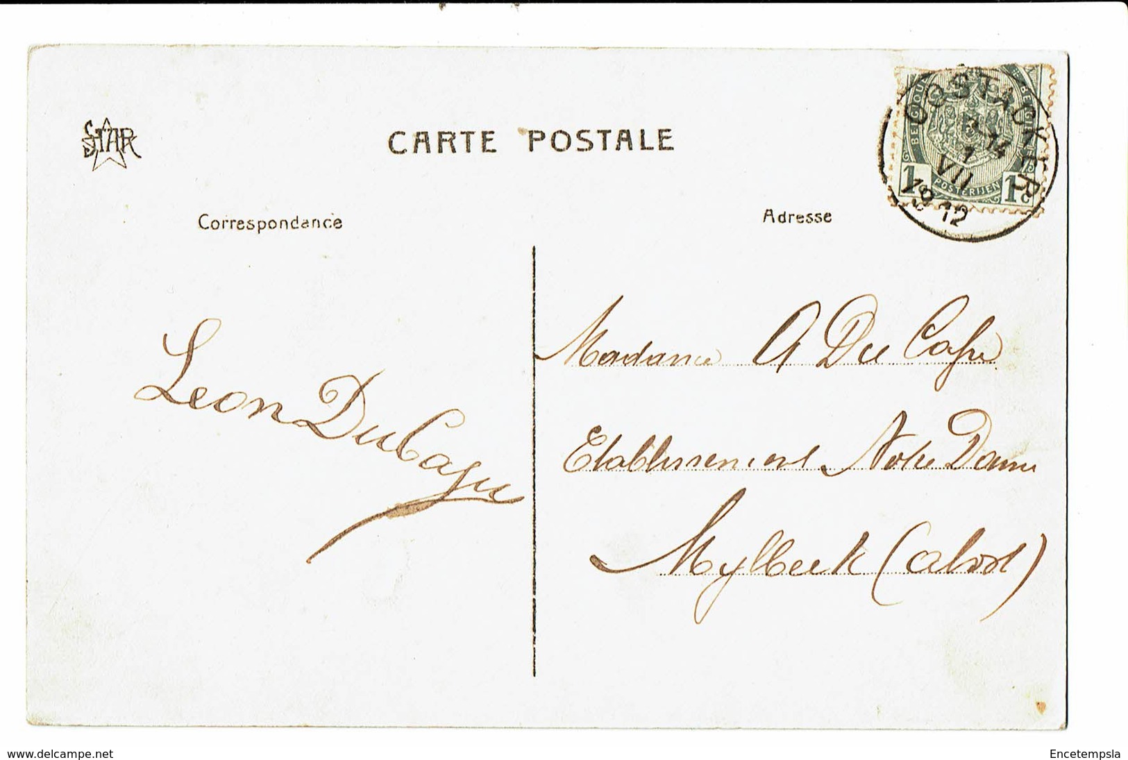CPA - Carte Postale-Belgique Oostacker - Lourdes -L'église-1912 VM4706 - Gent