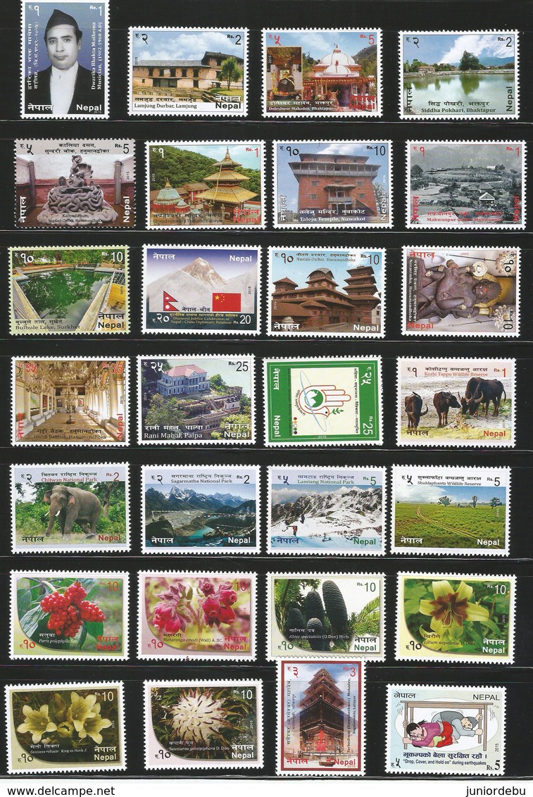 Nepal  - 2015  - 28 Different Commemorative Stamps  - MNH. ( Condition As Per Scan ) - Nepal