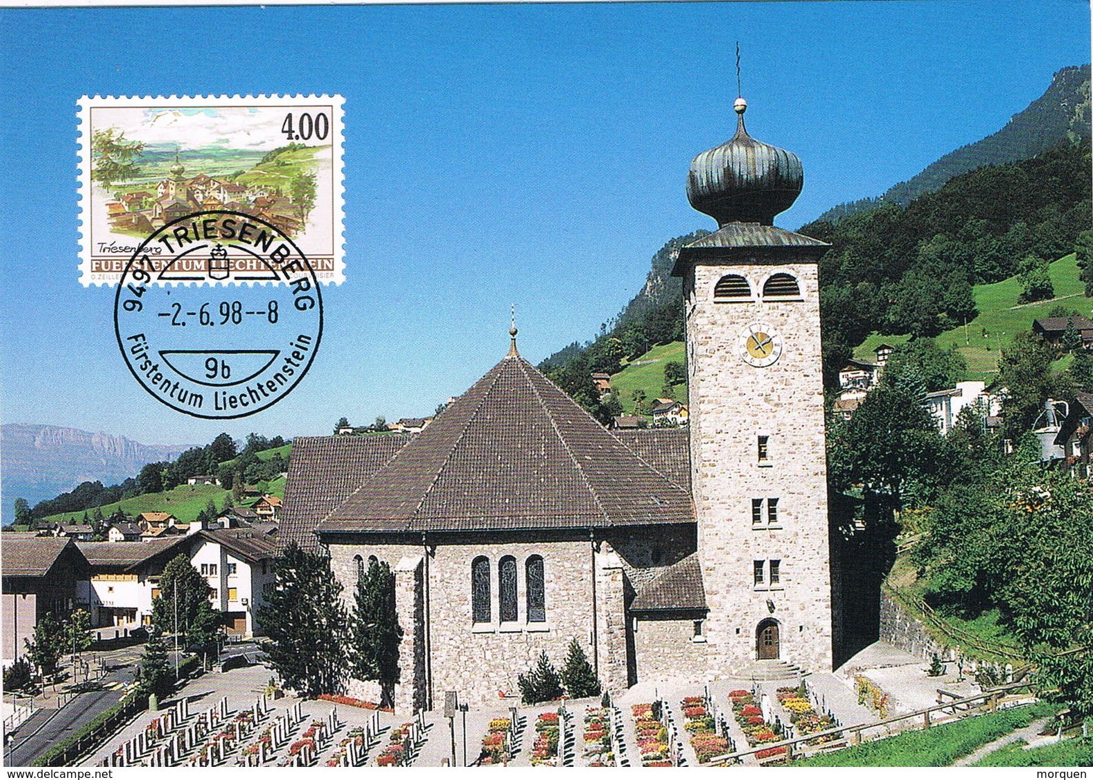 33473. Tarjeta Maxima TRIESENBERG (Liechtenstein) 1998. Dorfansichten , Triesenberg - Cartas Máxima