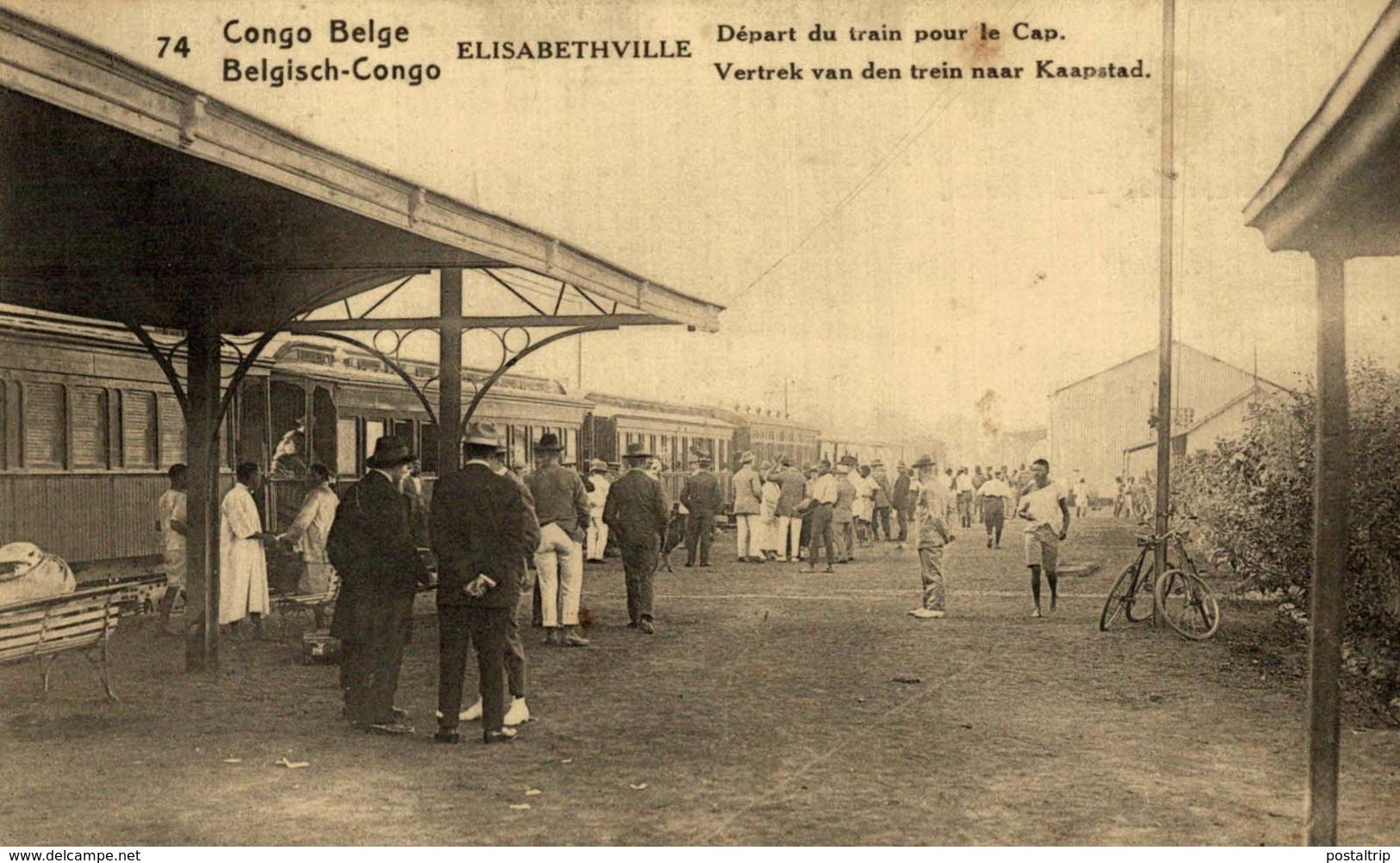 Congo Belge. Elisabethville, Départ Du Train Pour Le Cap - Congo Belga