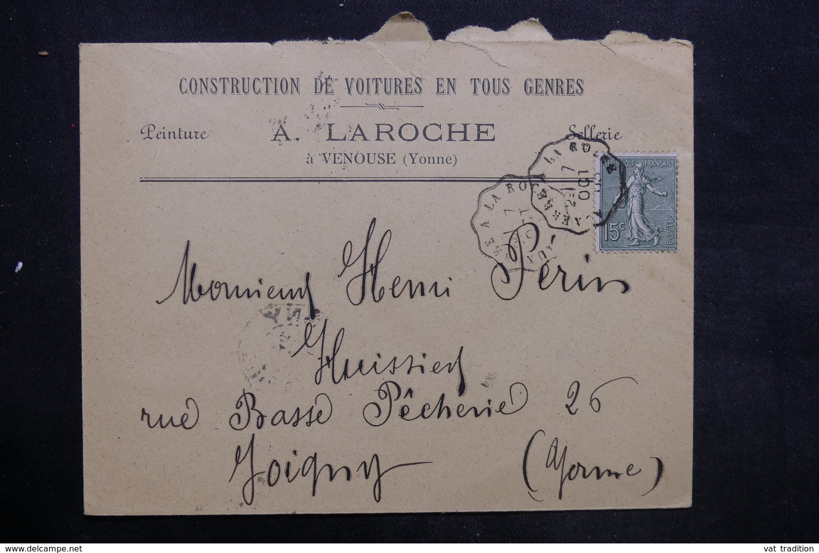 FRANCE - Enveloppe Commerciale De Venouse Pour Joigny En 1903 - L 35224 - 1877-1920: Période Semi Moderne