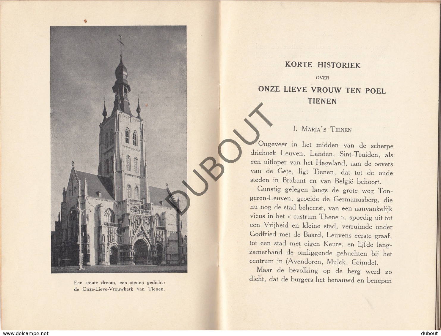 TIENEN Korte Historiek Onze Lieve Vrouw Ten Poel - Drukkerij Nova Et Vetera Leuven 1954  (N790) - Oud