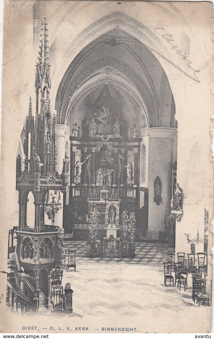 DIEST / INTERIEUR ONZE LIEVE VROUW KERK  1904 - Diest