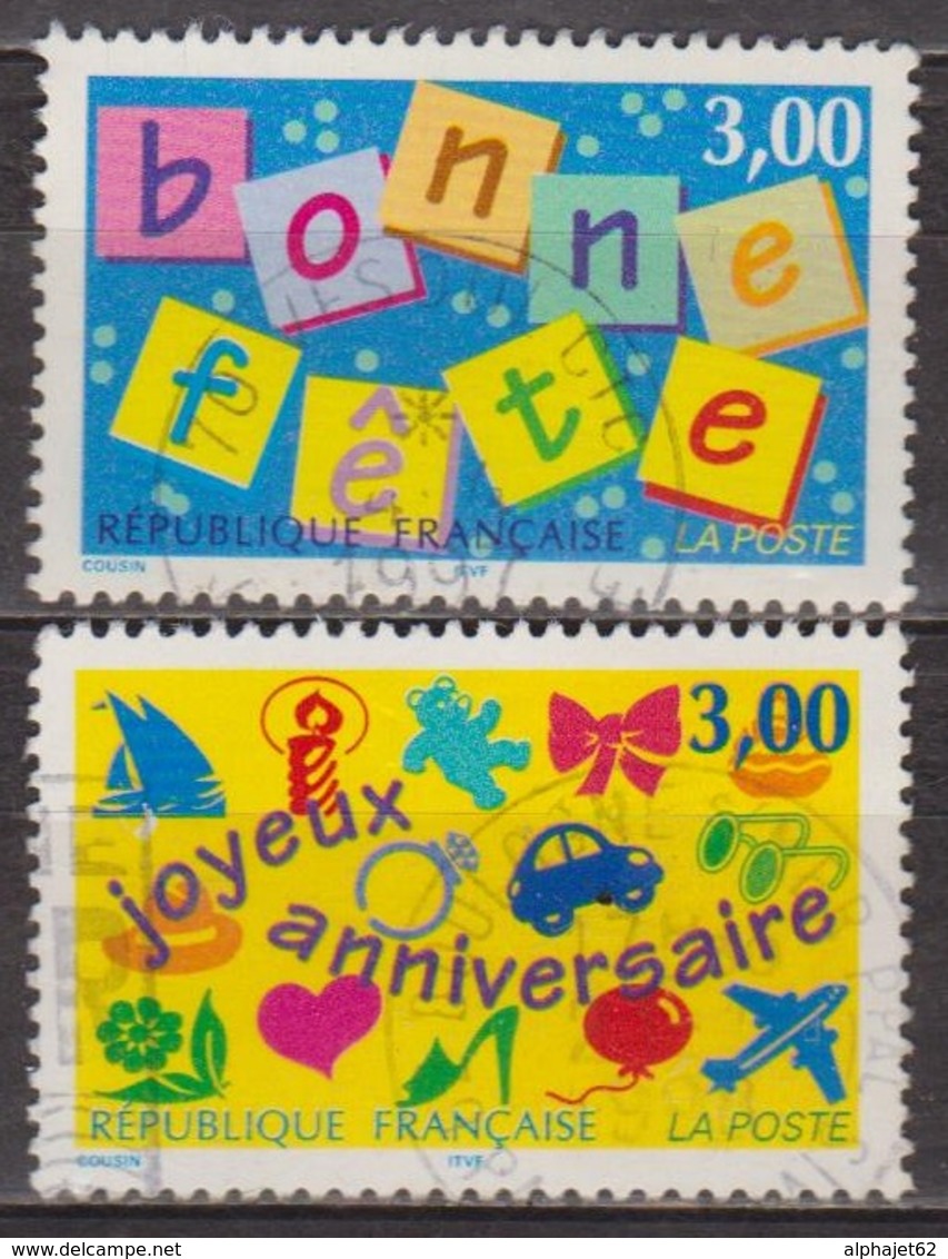 Bonne Fete - FRANCE - Joyeux Anniversaire - Souhaits - N° 3045-3046 - 1997 - Used Stamps