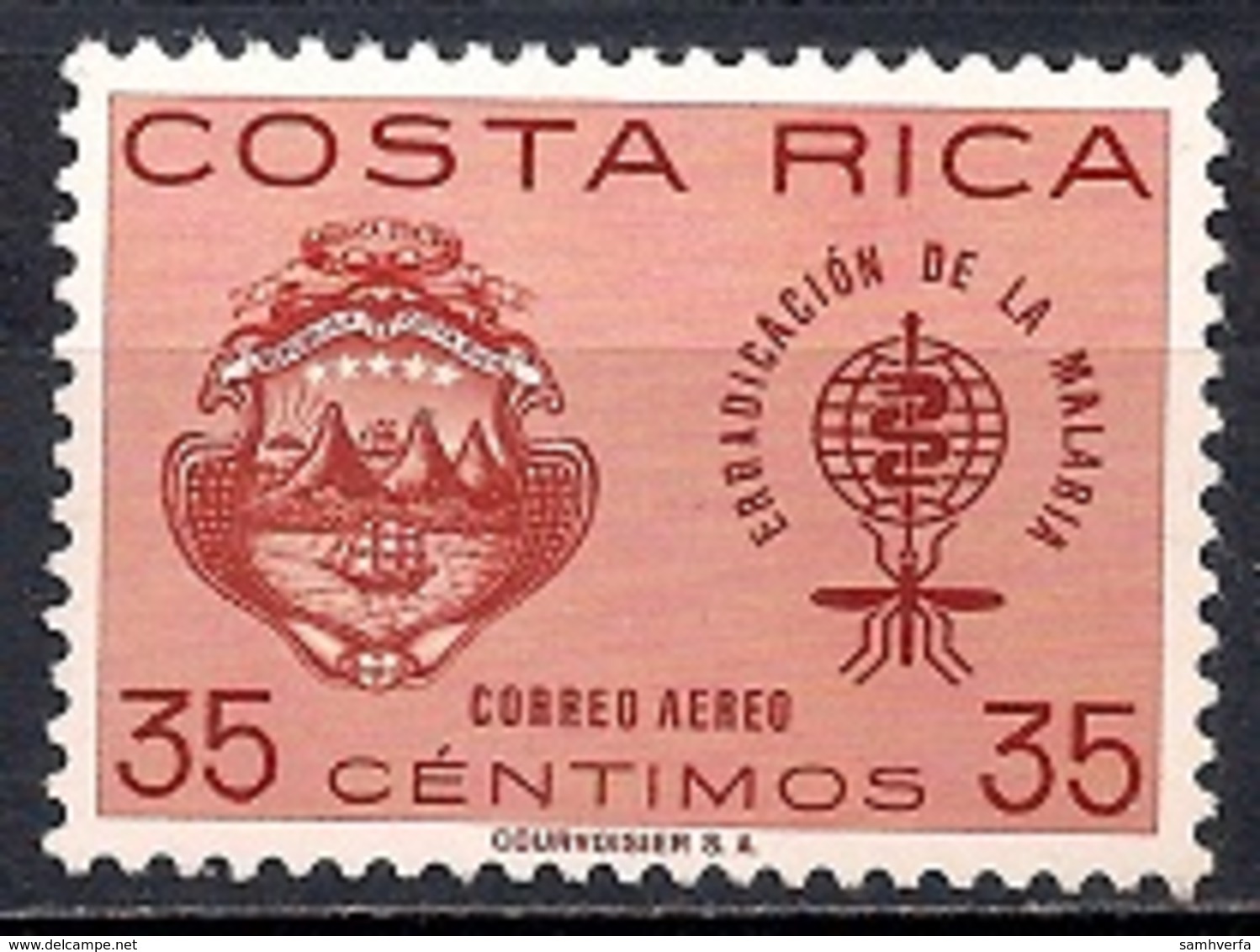 Costa Rica 1963 - Airmail - Malaria Eradication - Costa Rica