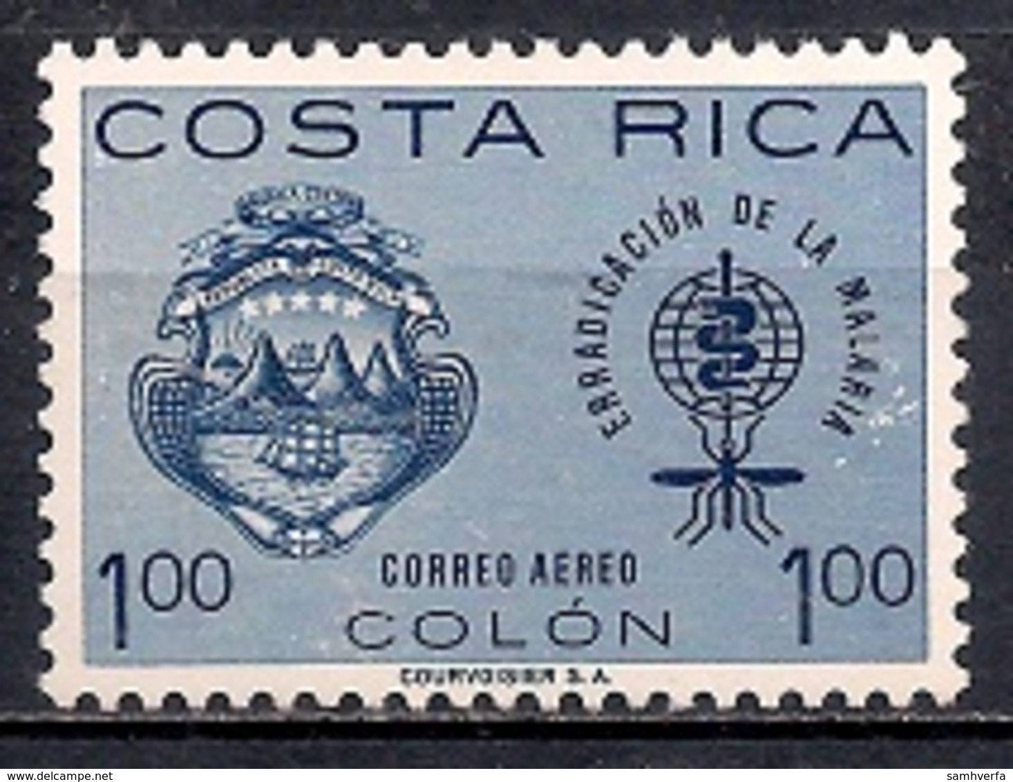 Costa Rica 1963 - Airmail - Malaria Eradication - Costa Rica