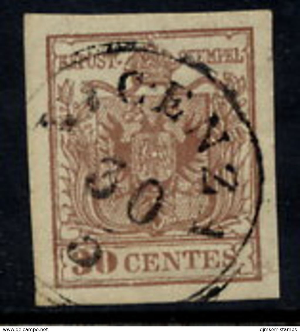 LOMBARDY VENETIA (Lombardei U. Venetien) 1850 Arms 30 Cmi. Hand-made Paper, Used.  Michel 4x - Usati