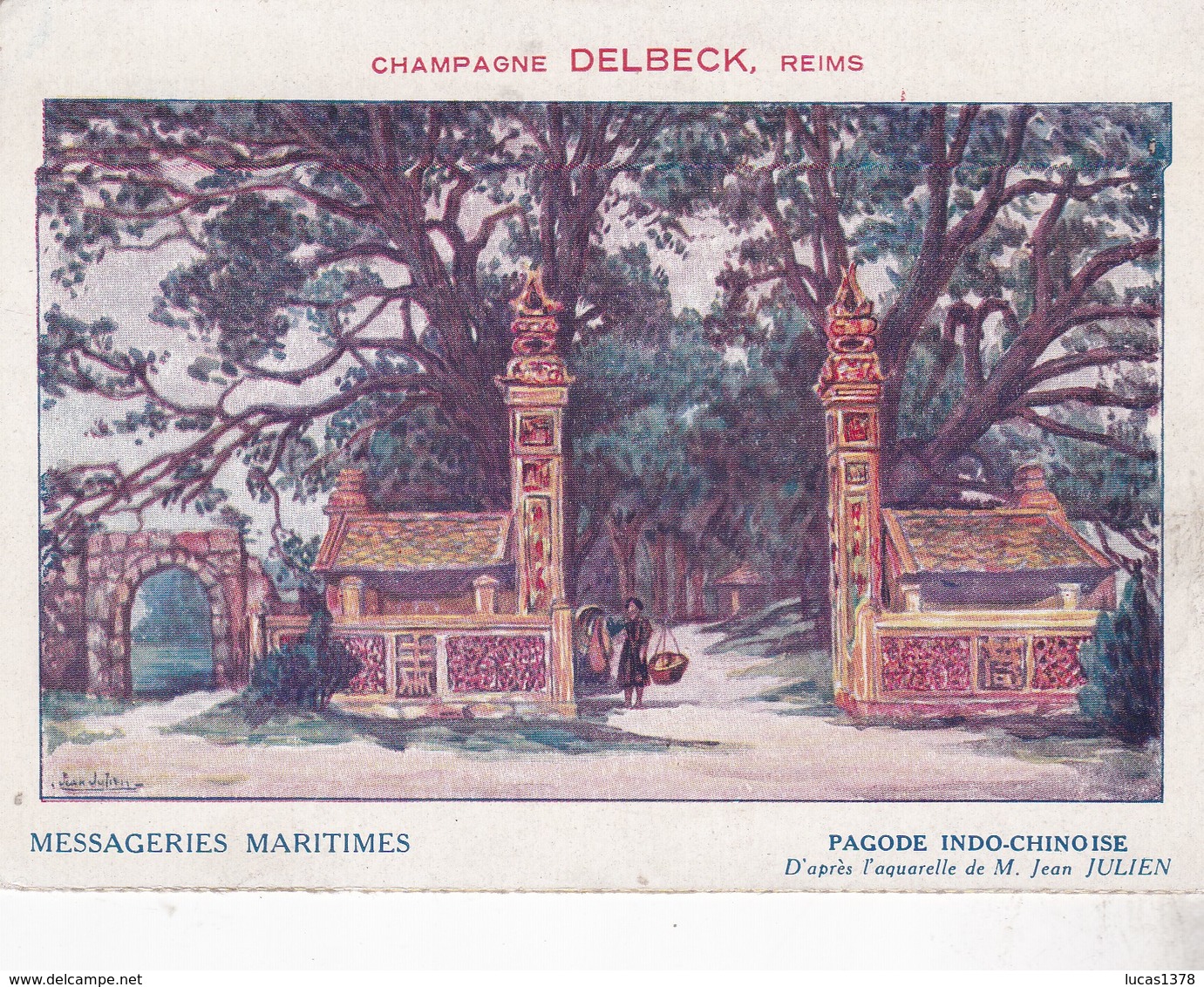 CHAMPAGNE DELBECK / MESSAGERIES MARITIMES / PAGODE INDO CHINOISE - Commerce