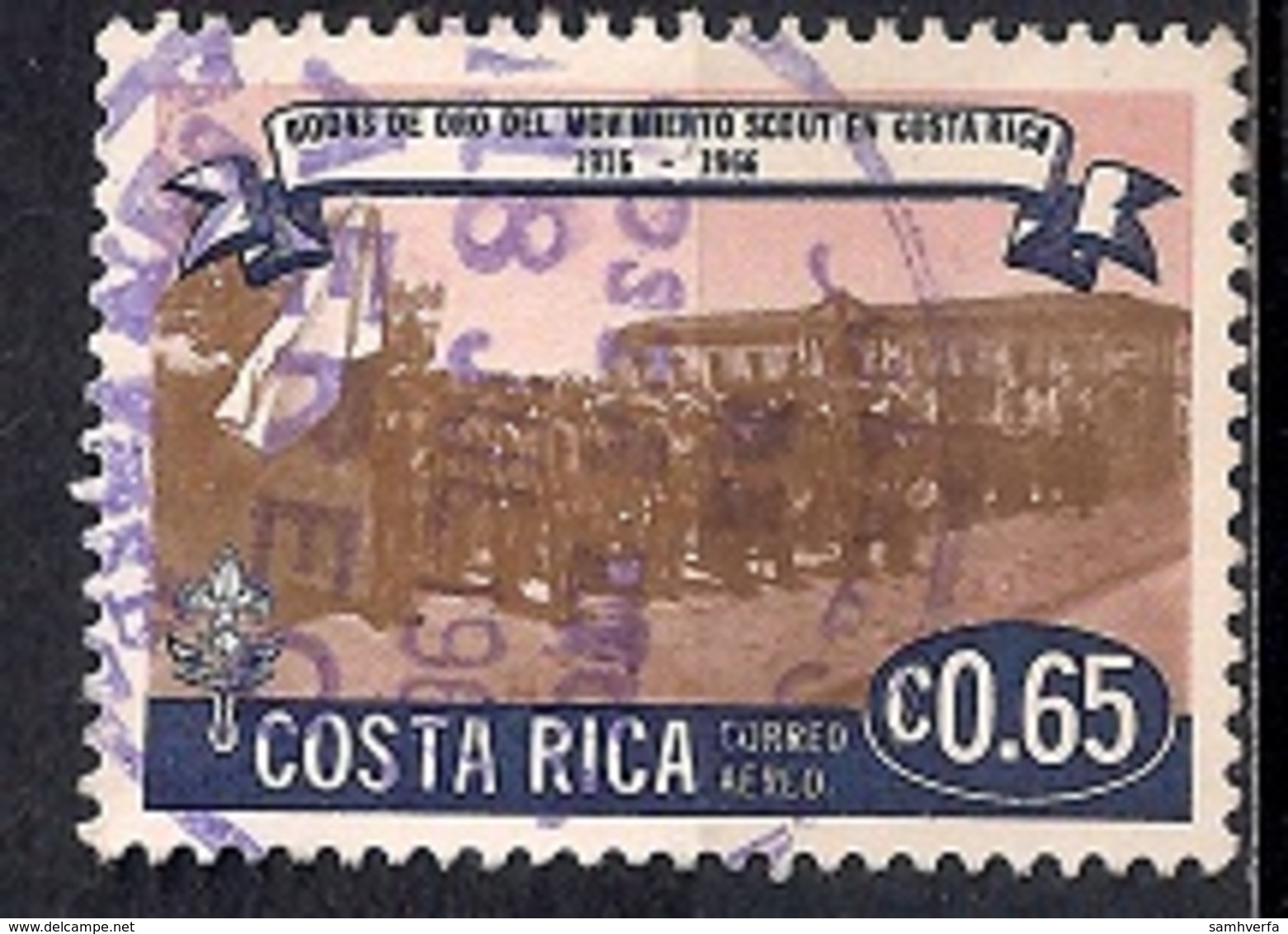 Costa Rica 1968 - Airmail - The 50th Anniversary (1966) Of Scout Movement In Costa Rica - Costa Rica