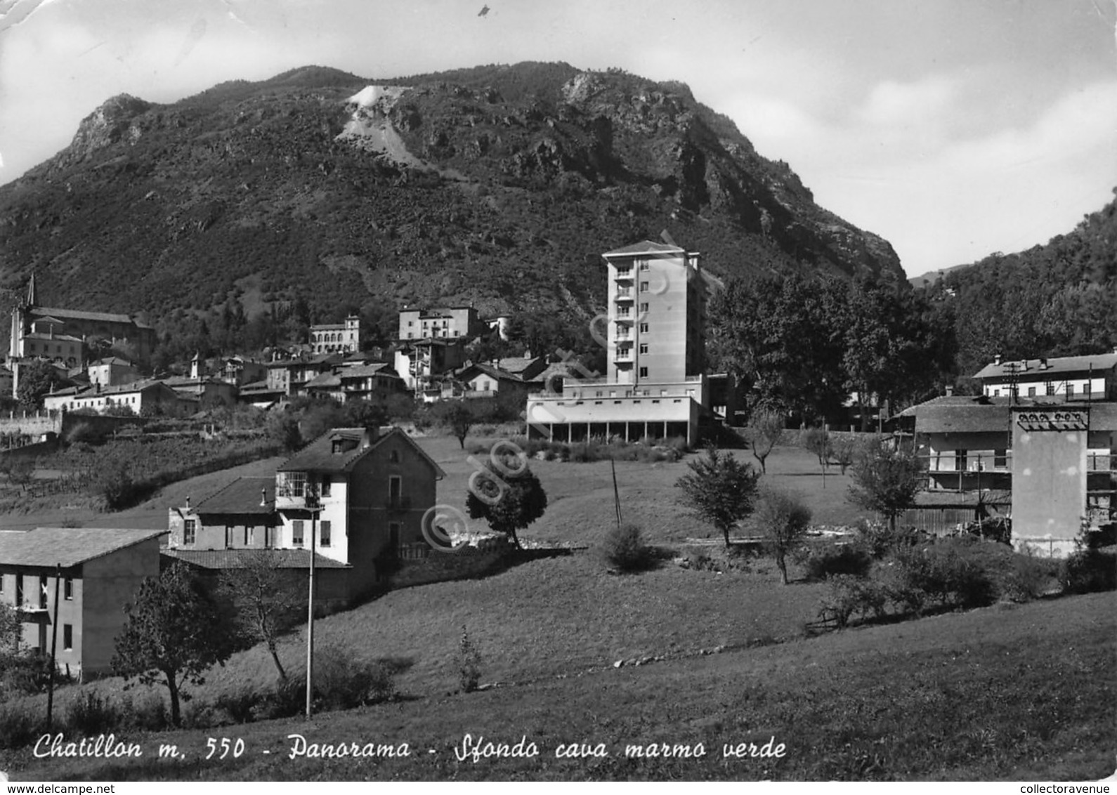 Cartolina Chatillon Panorama Sfondo Cava Marmo Verde 1958 Grinze (Aosta) - Altri & Non Classificati